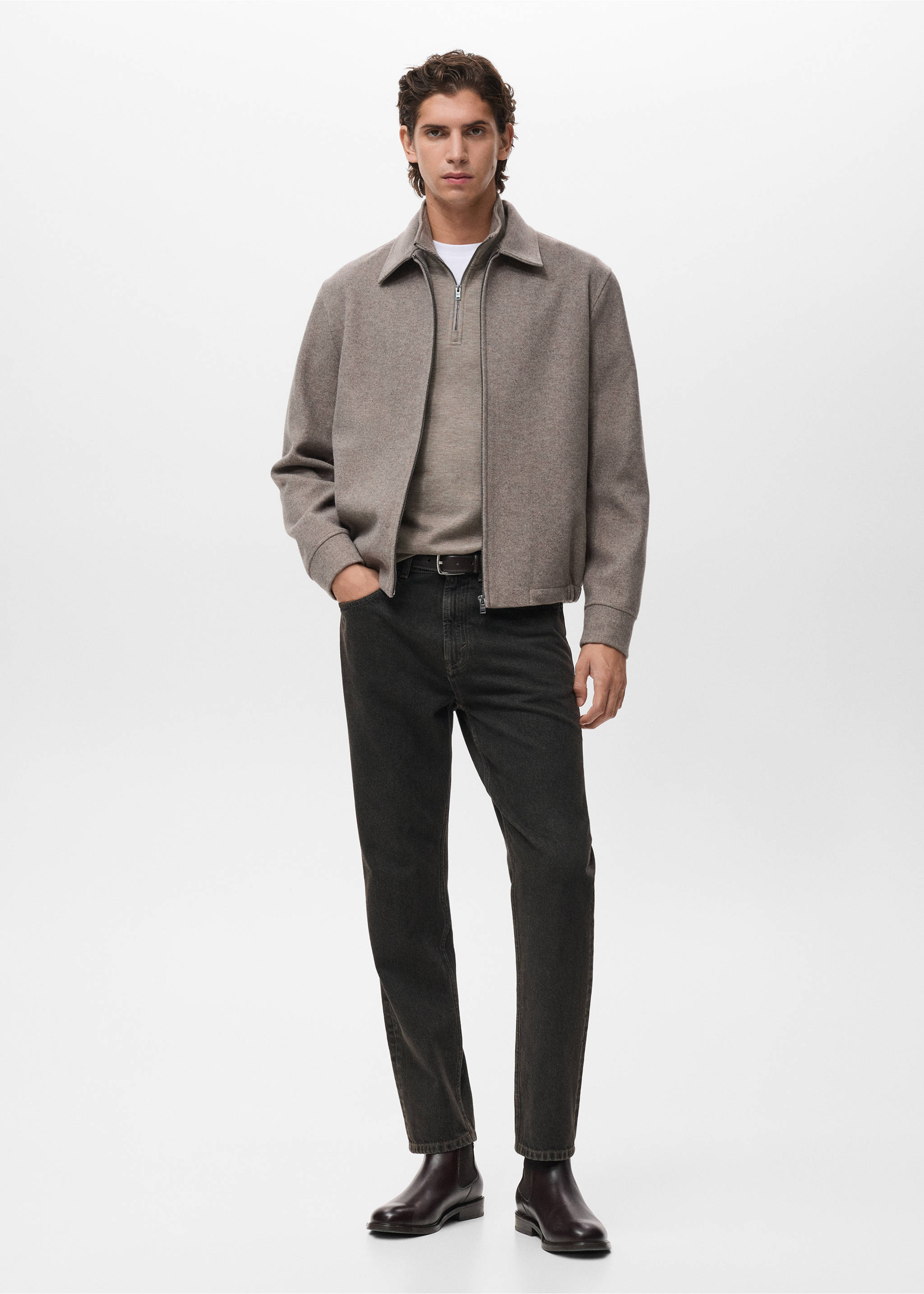Zip-up cloth jacket - General plane, Medium Brown. Ref: 17017901-00.