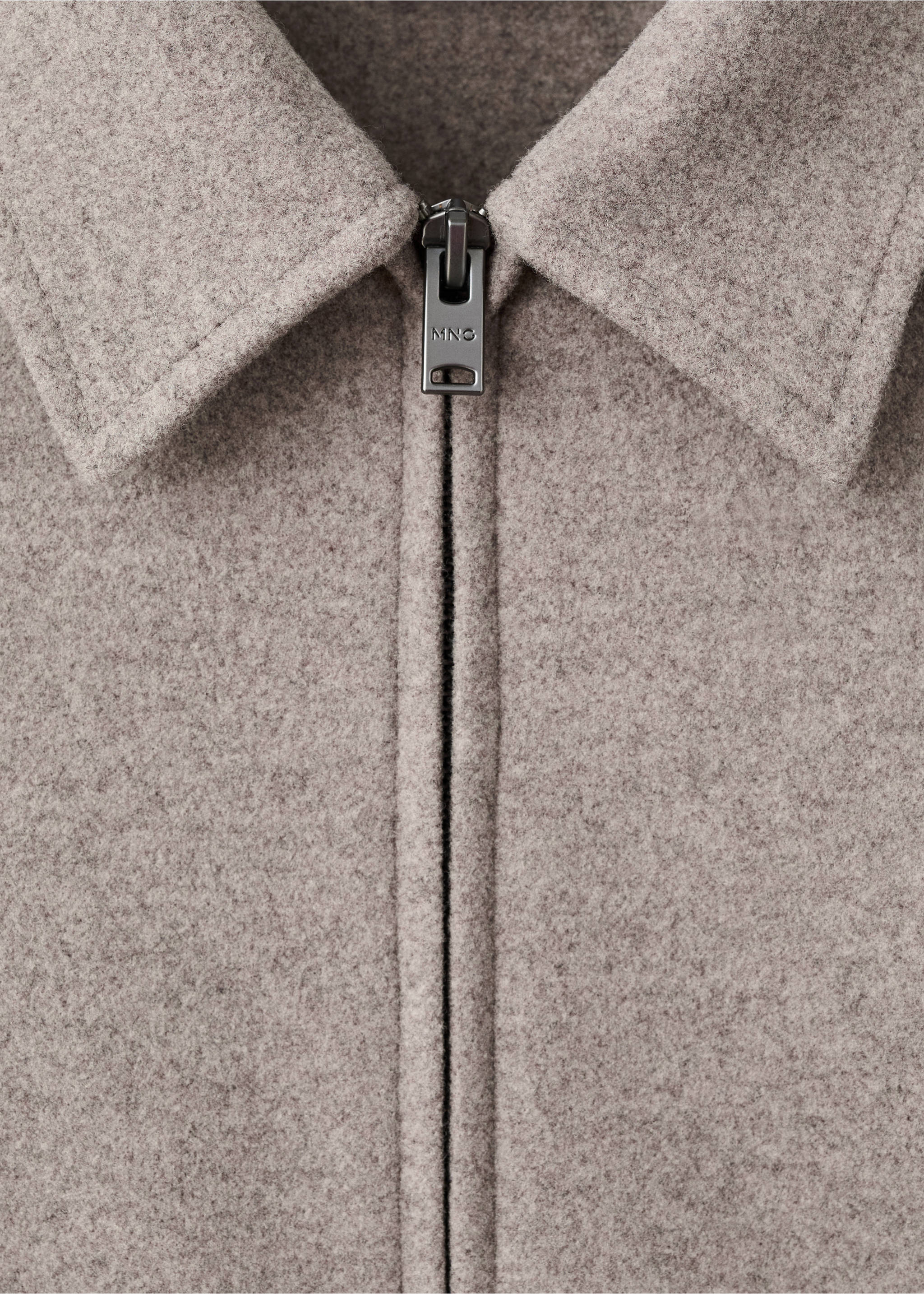 Zip-up cloth jacket - Details of the article 8, Medium Brown. Ref: 17017901-00.