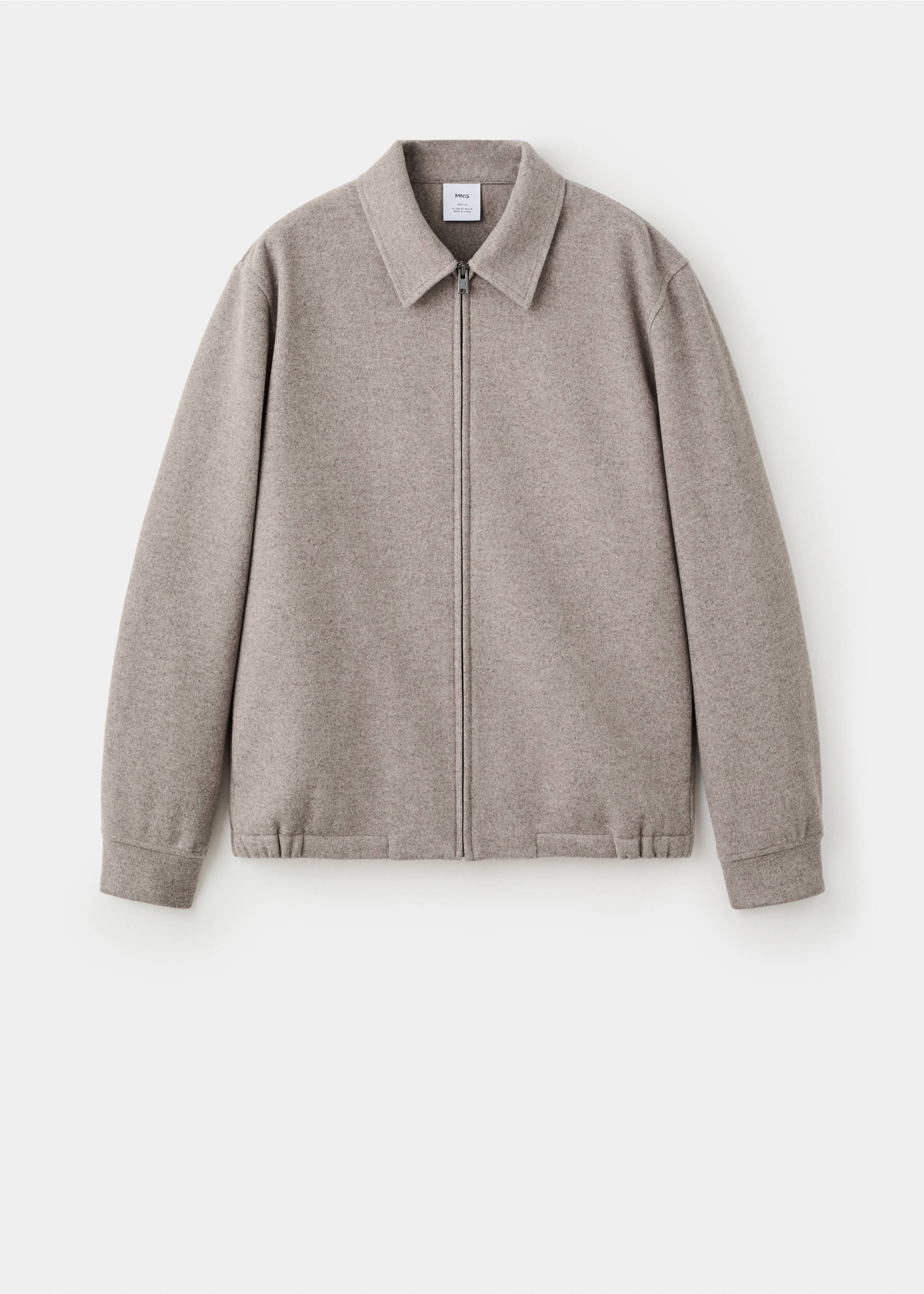 Zip-up cloth jacket - Article without model, Medium Brown. Ref: 17017901-00.