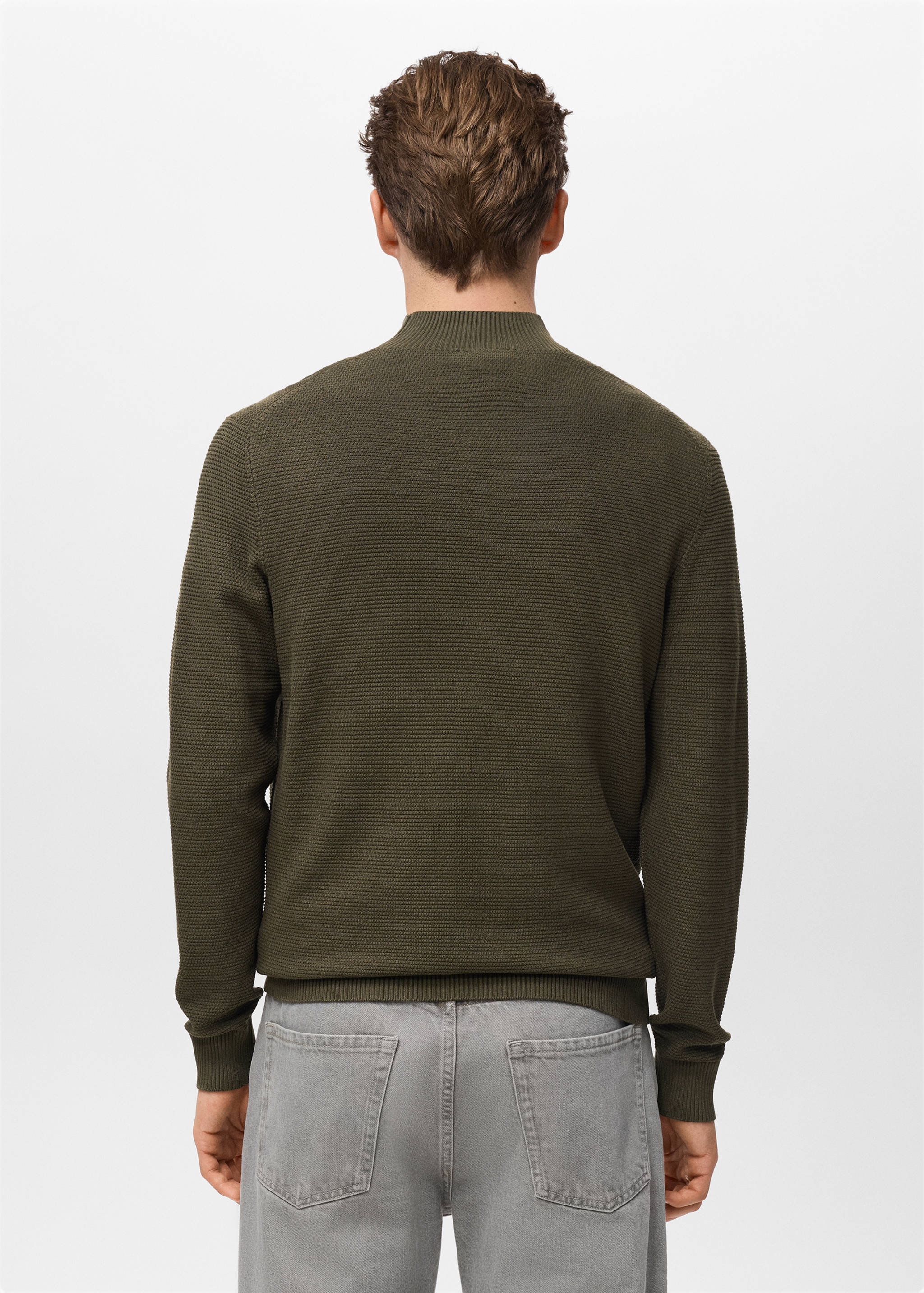 Structured perkins-neck sweater - Reverse of the article