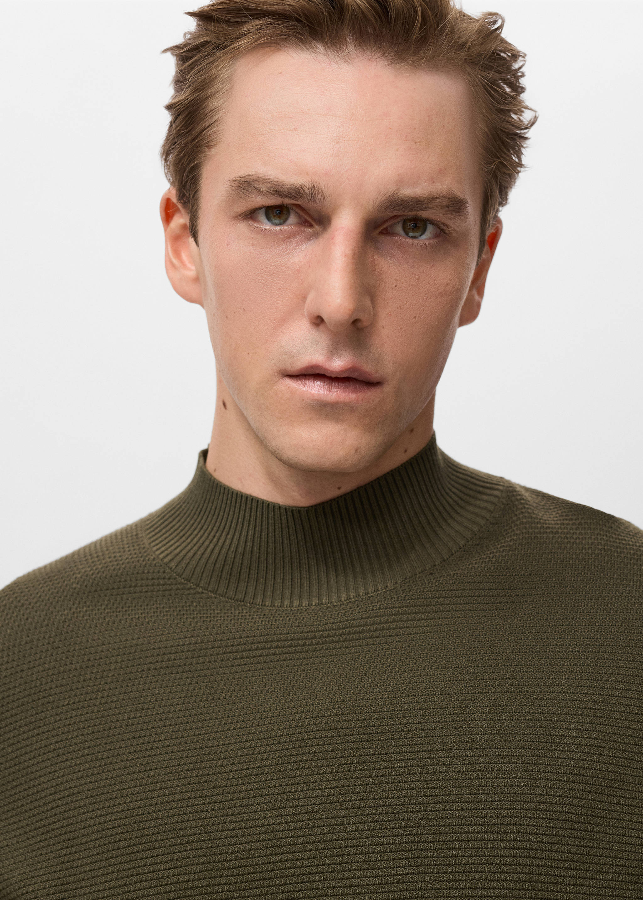 Structured perkins-neck sweater - Details of the article 1