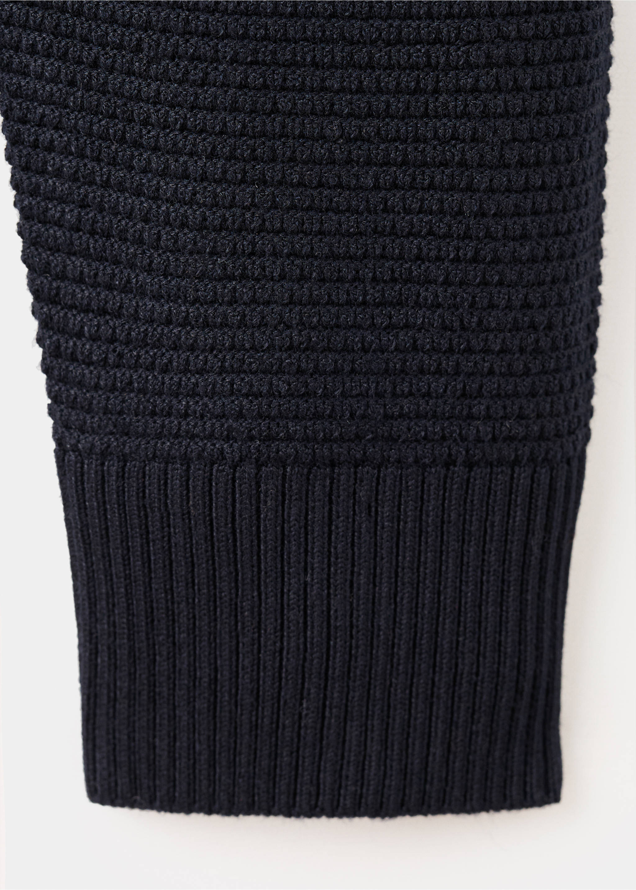 Structured perkins-neck sweater - Details of the article 8, Navy. Ref: 17017906-00.