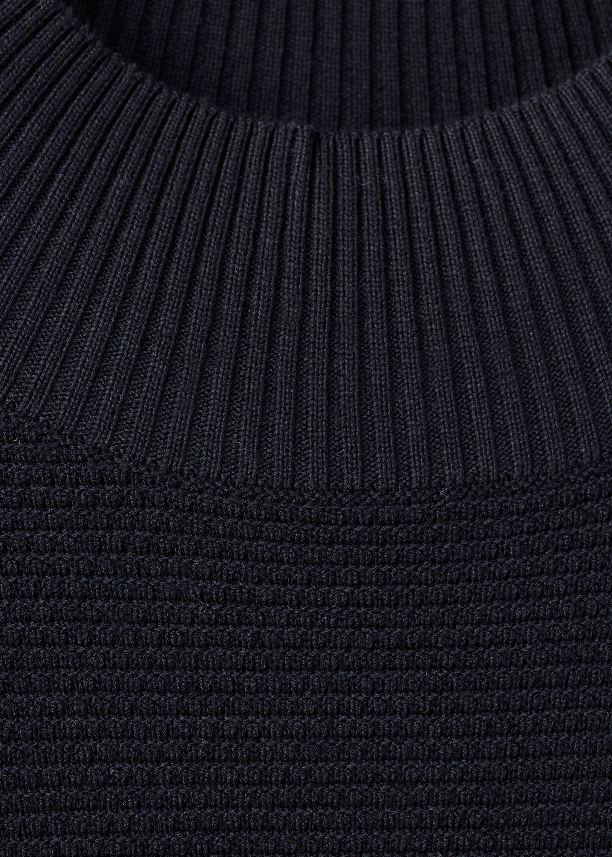 Structured perkins-neck sweater - Details of the article 0, Navy. Ref: 17017906-00.