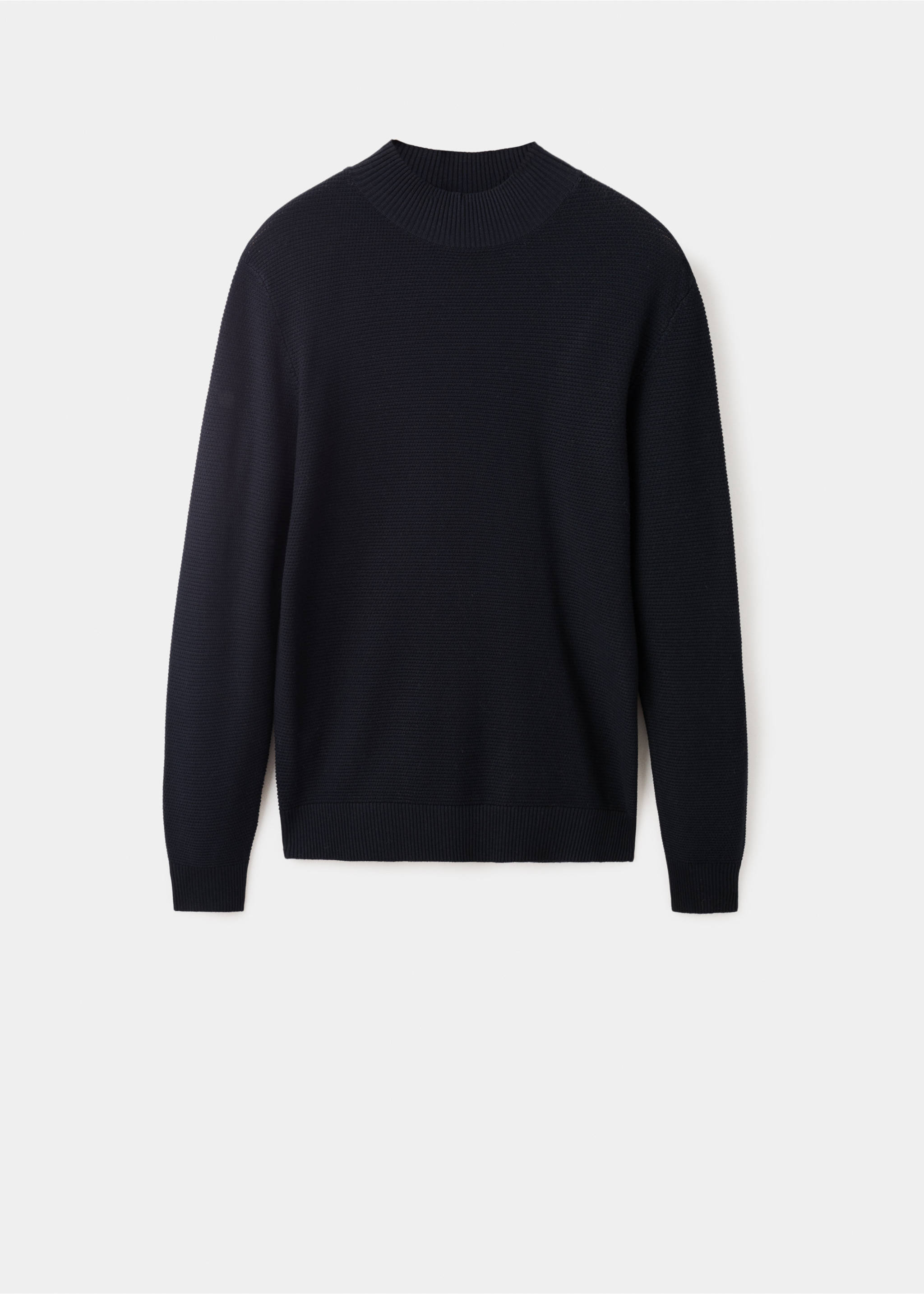 Structured perkins-neck sweater - Article without model, Navy. Ref: 17017906-00.