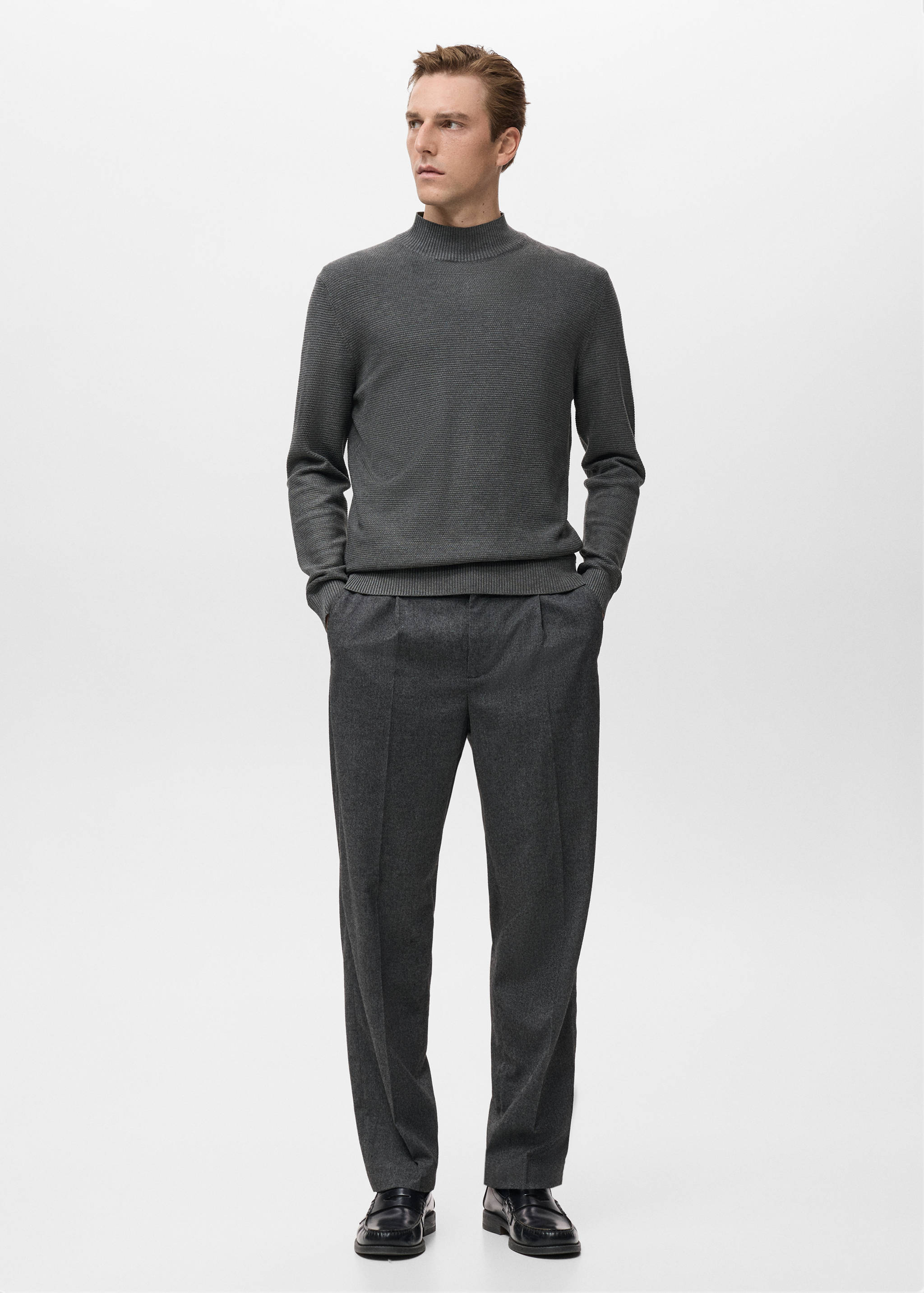 Structured perkins-neck sweater - General plane