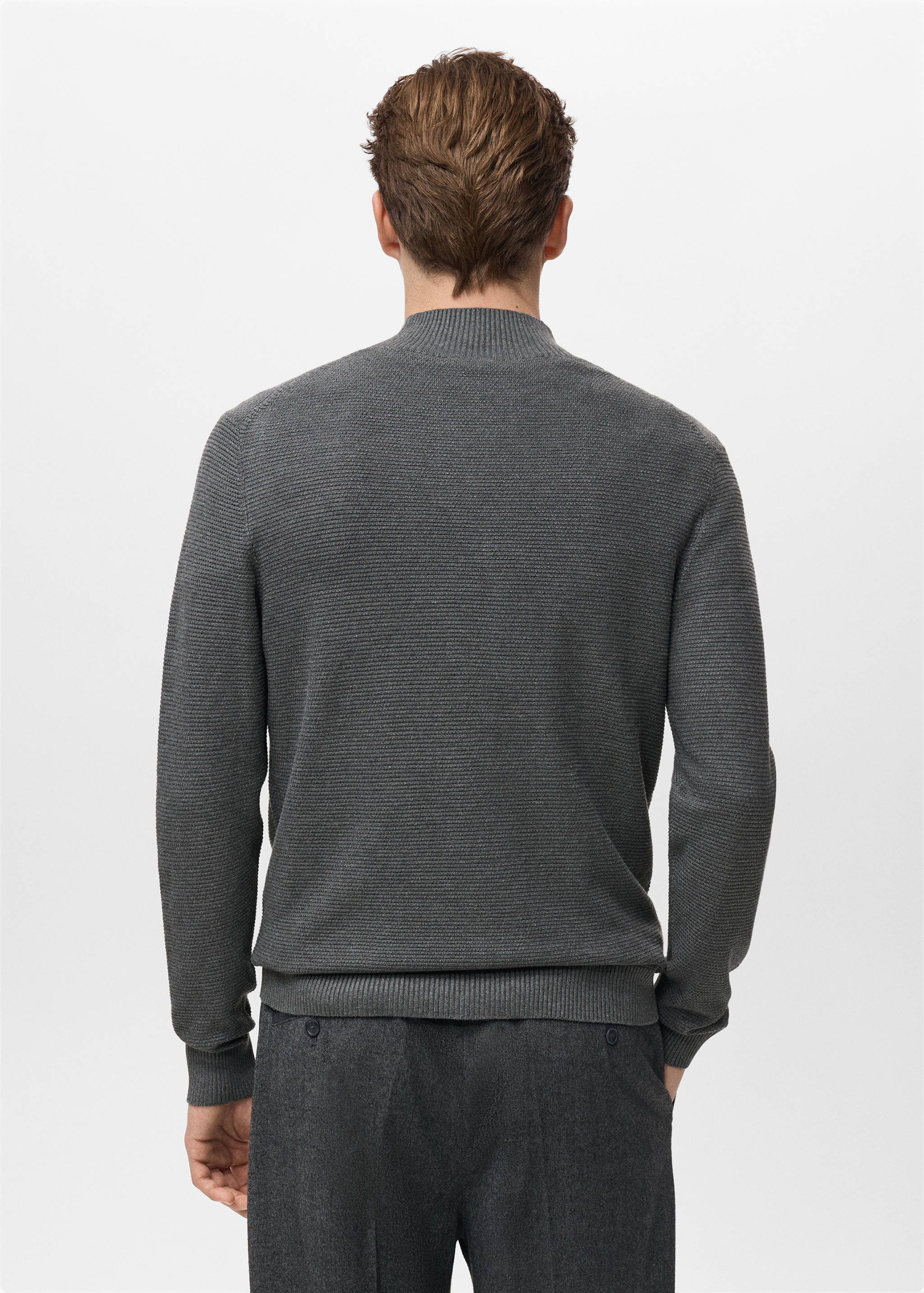 Structured perkins-neck sweater - Reverse of the article