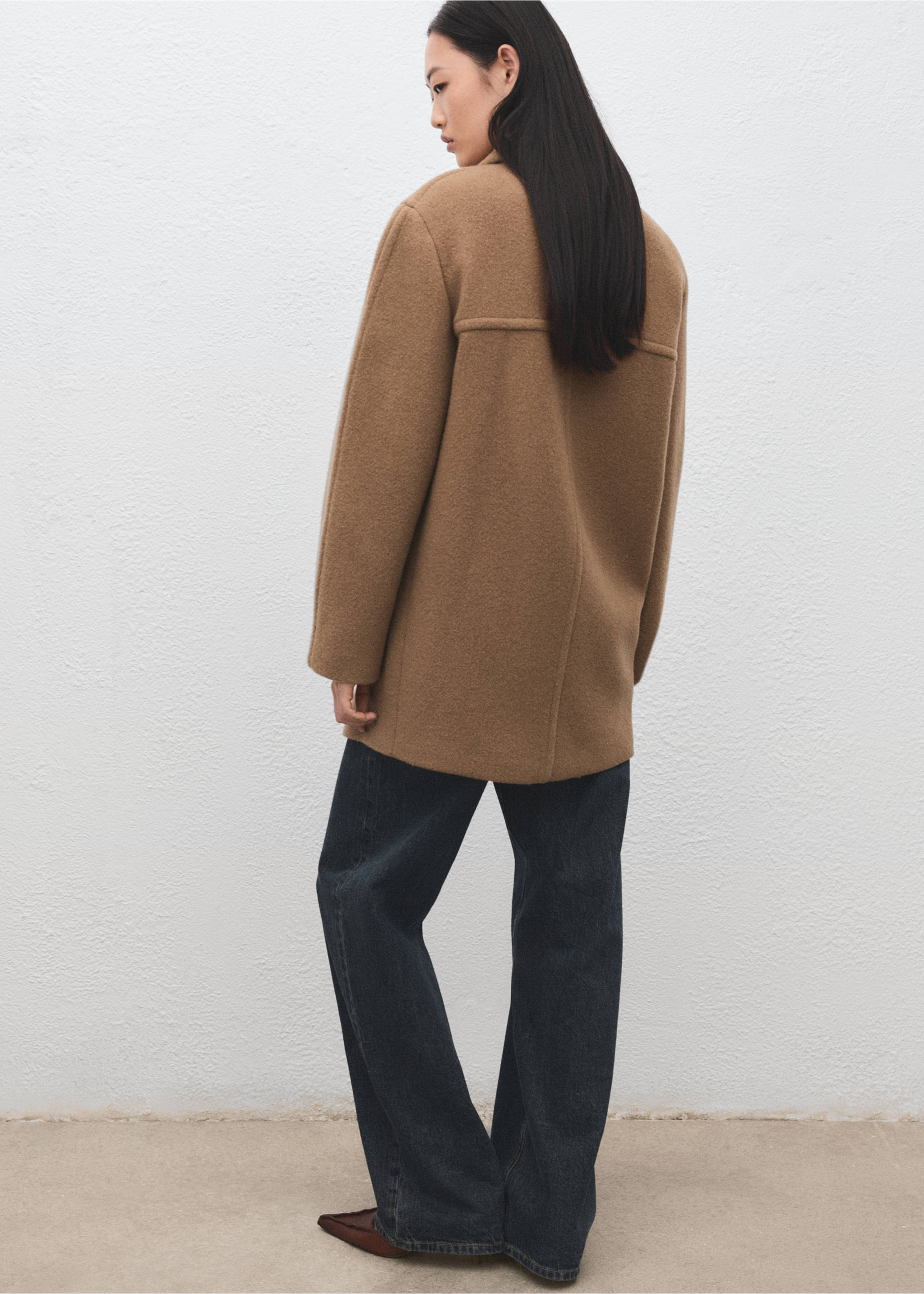 Manteco wool double-breasted coat - Reverse of the article, Medium Brown. Ref: 17017912-00.
