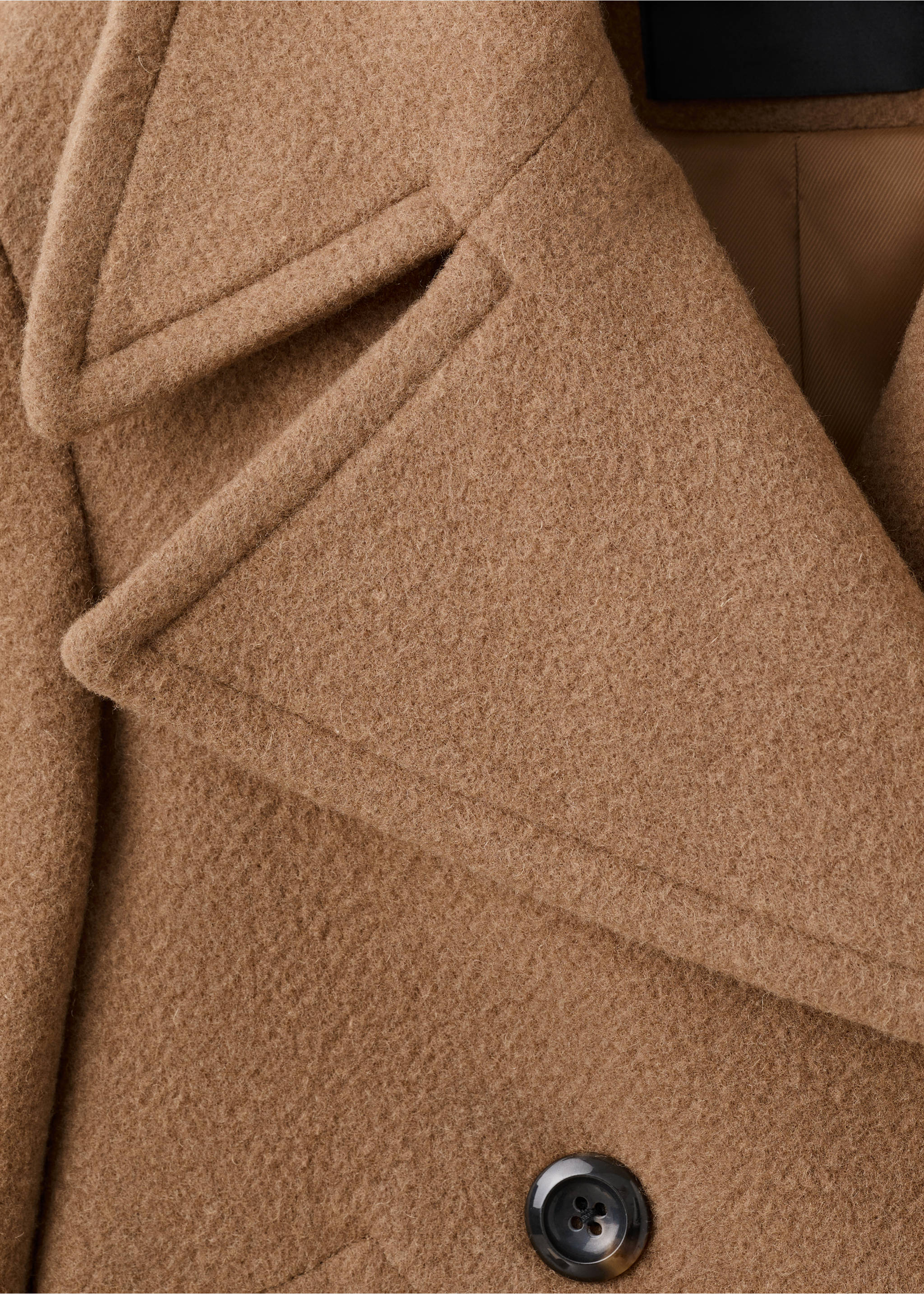 Manteau laine Manteco double boutonnage - Détail de l'article 8, Marron moyen. Ref: 17017912-00.