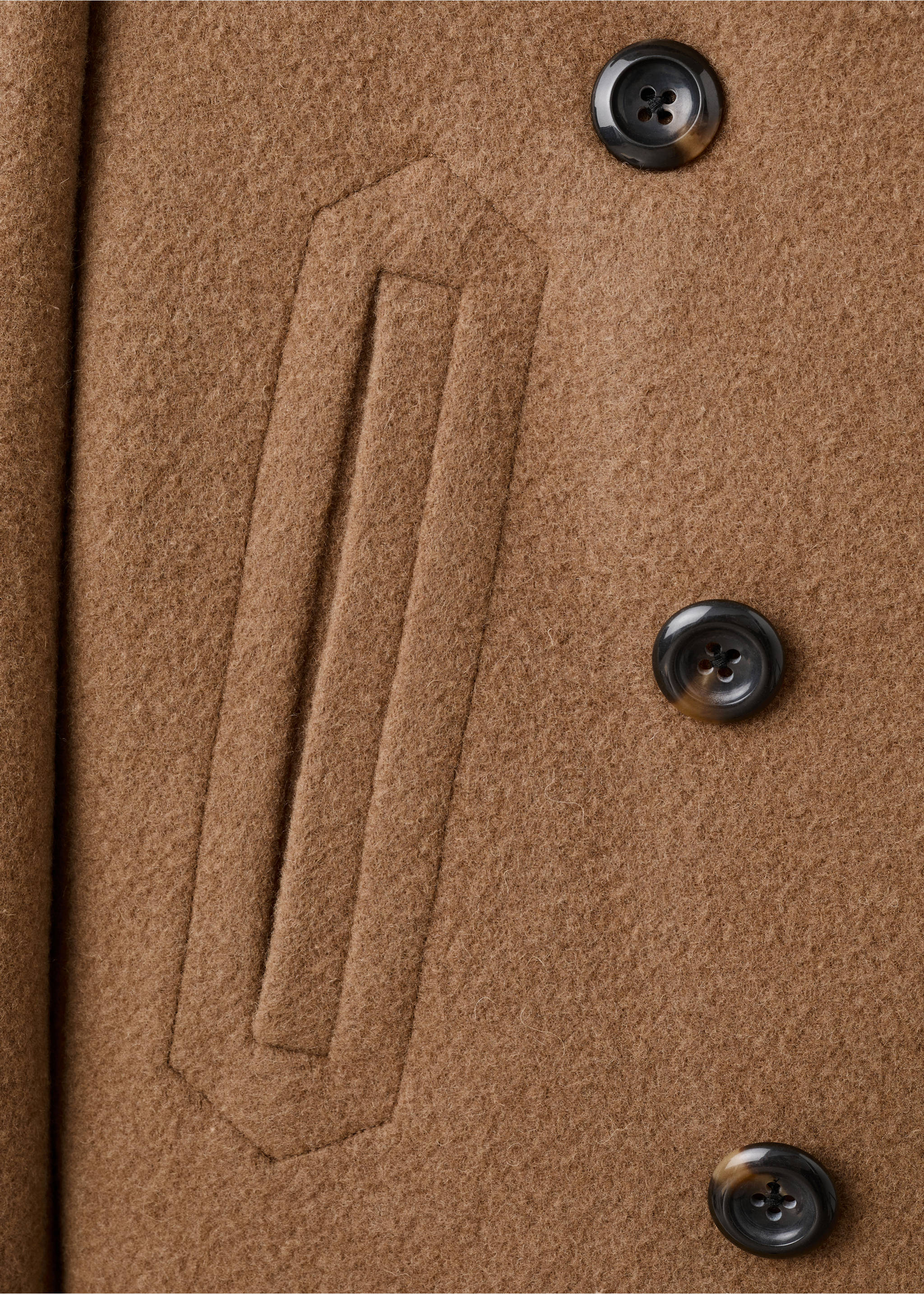 Manteco wool double-breasted coat - Details of the article 0, Medium Brown. Ref: 17017912-00.