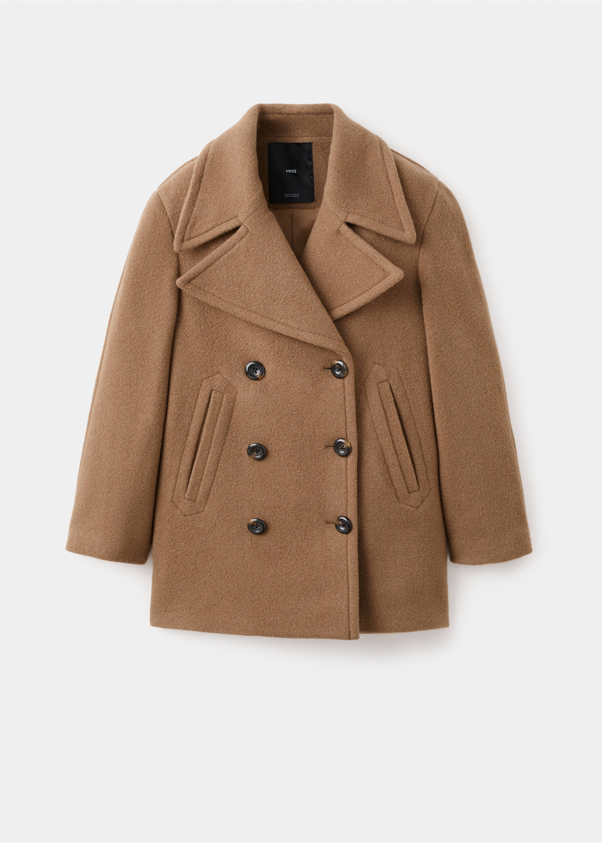 Manteco wool double-breasted coat - Article without model, Medium Brown. Ref: 17017912-00.