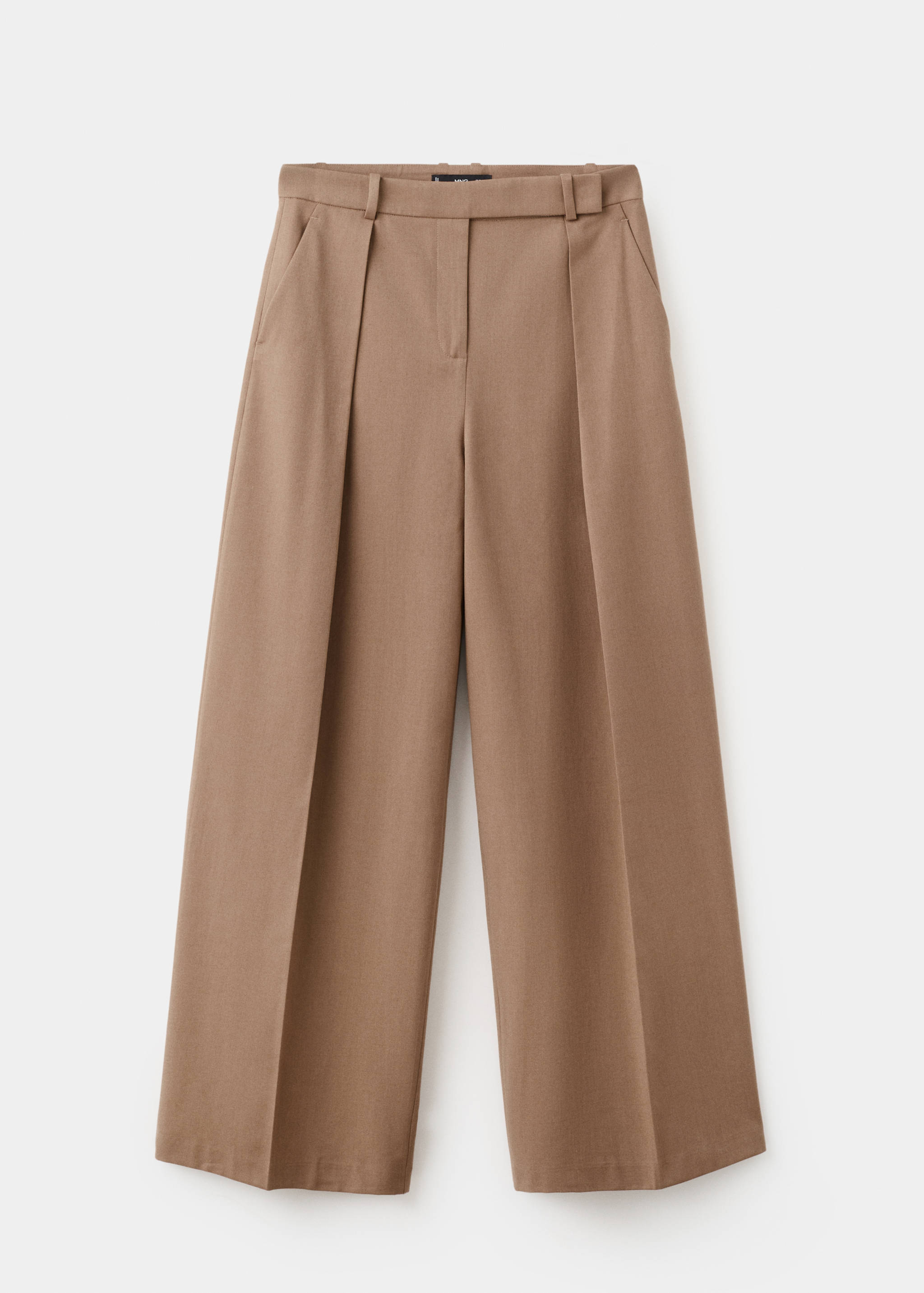 Straight-leg pleated trousers with front fly - Article without model