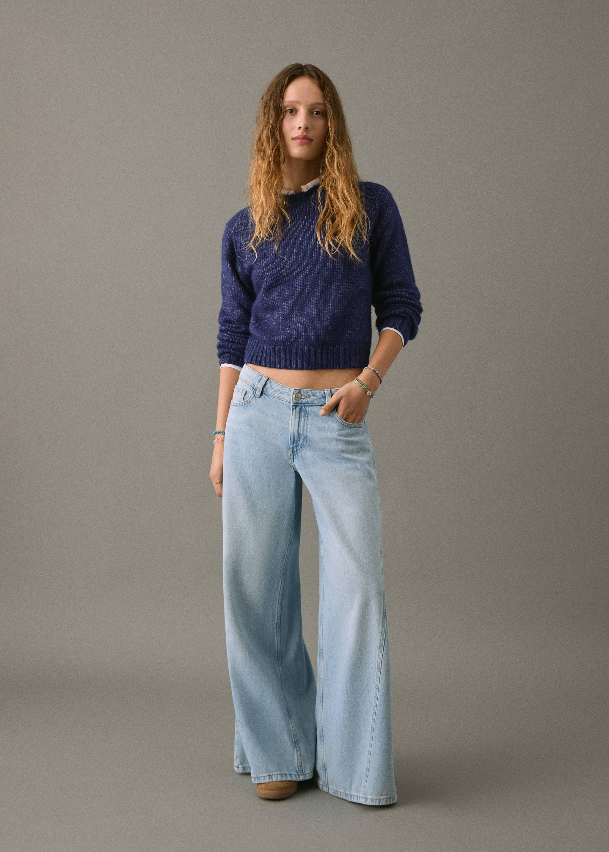 Knit embroidered sweater - General plane, Blue. Ref: 17018270-00.