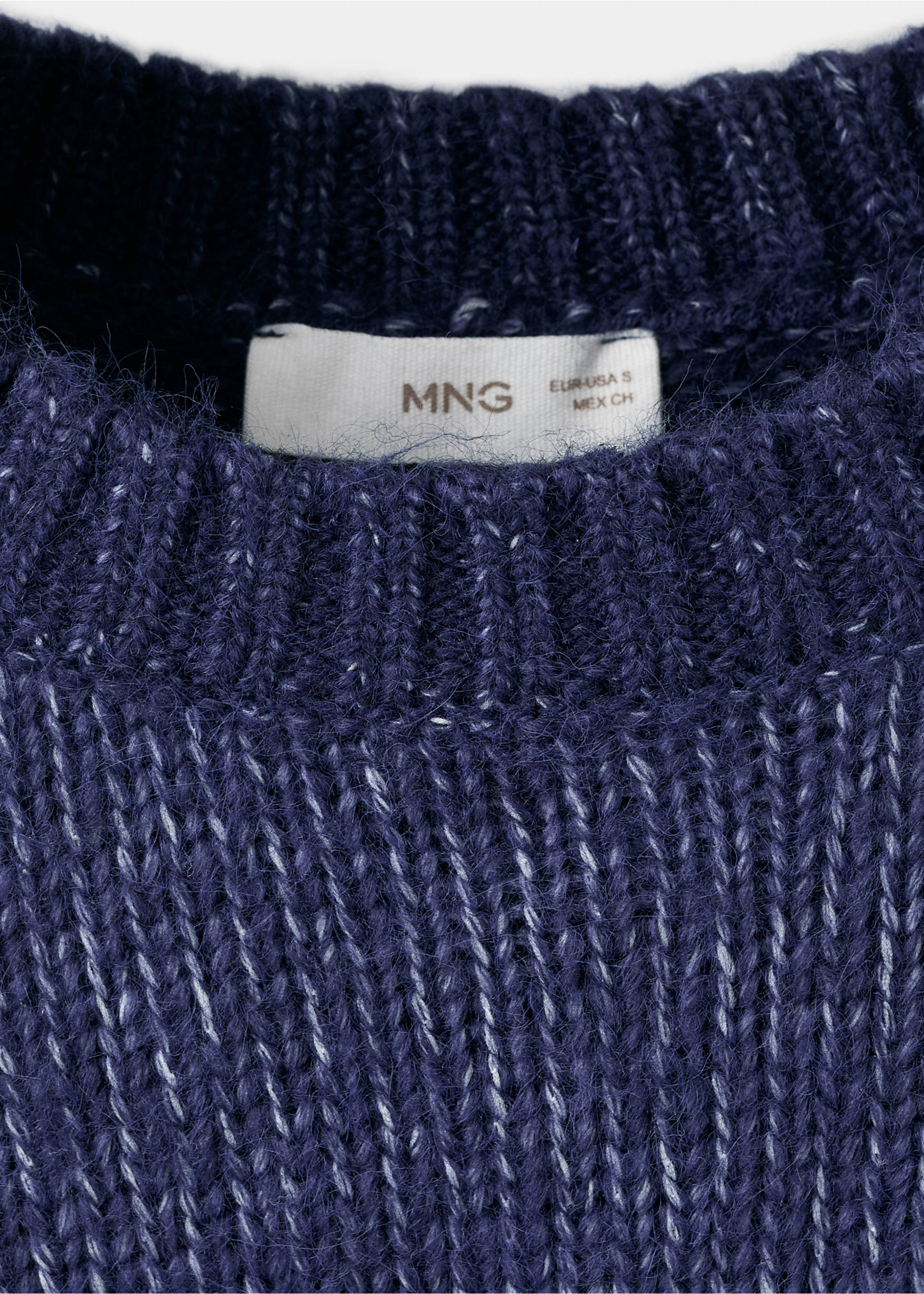 Knit embroidered sweater - Details of the article 8, Blue. Ref: 17018270-00.