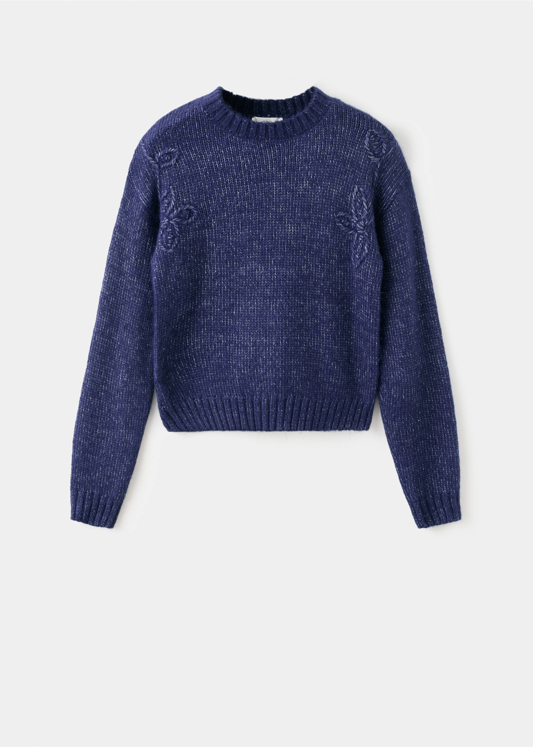 Knit embroidered sweater - Article without model, Blue. Ref: 17018270-00.