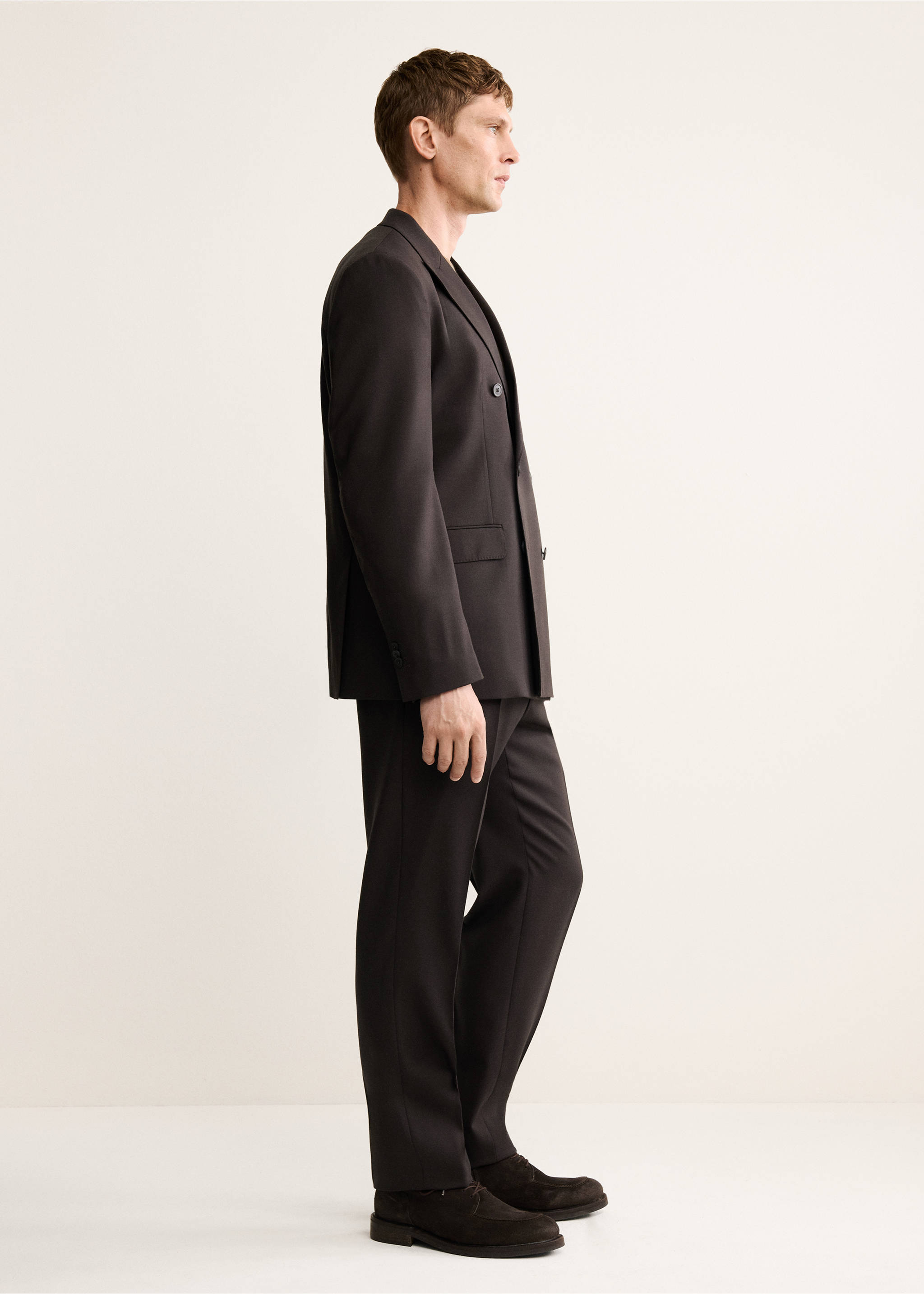 100% Italian wool smart trousers - Details of the article 2, Brown. Ref: 17018274-00.