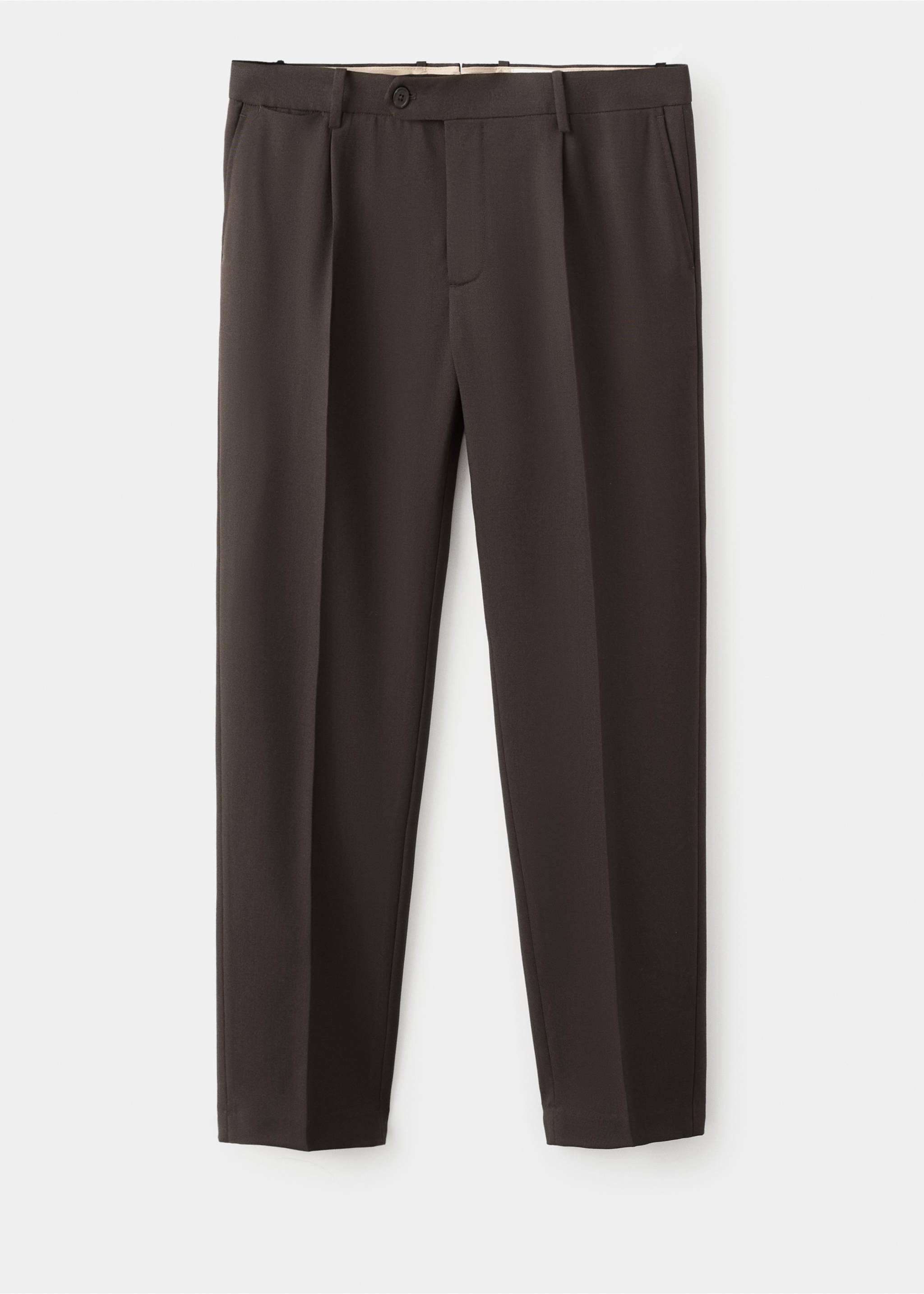 100% Italian wool smart trousers - Article without model, Brown. Ref: 17018274-00.
