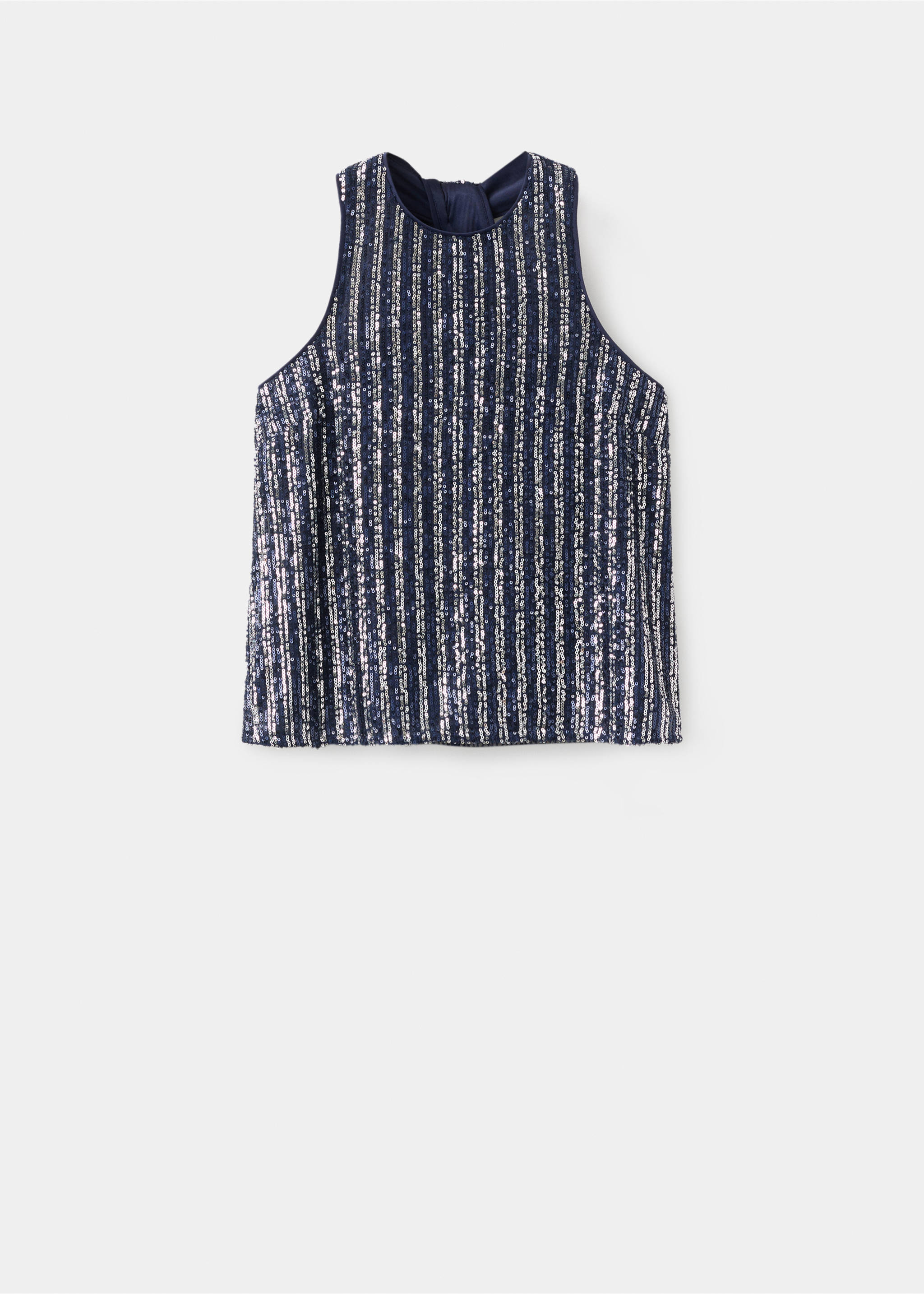 Top rayures multicolores sequins - Article sans modèle, Bleu. Ref: 17018277-00.