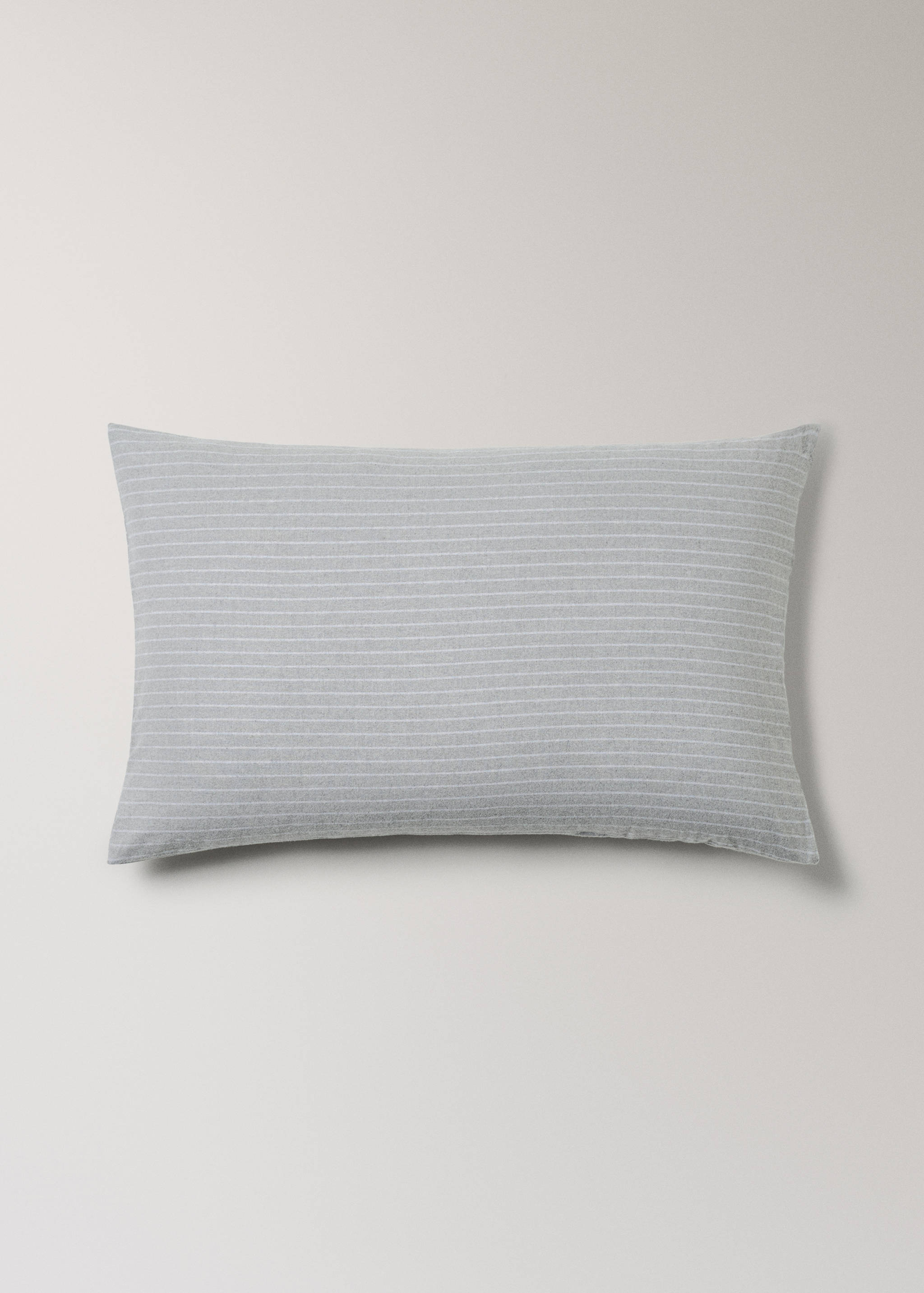 Two cotton flannel pillowcases with melange threads and fine stripes, 50x75cm - Article without model