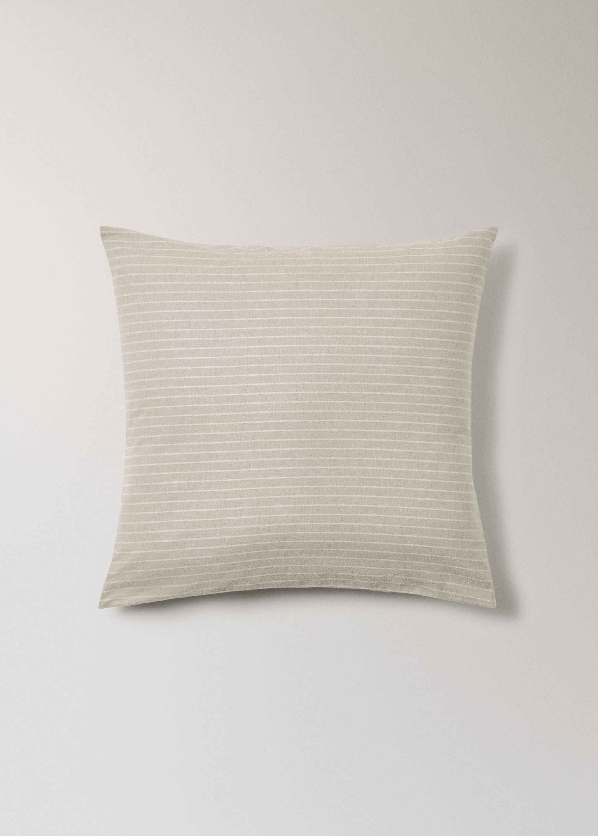 Kissenbezug aus Baumwollflanell mit Melange-Garn und feinen Streifen, 60x60cm - Artikel ohne Model