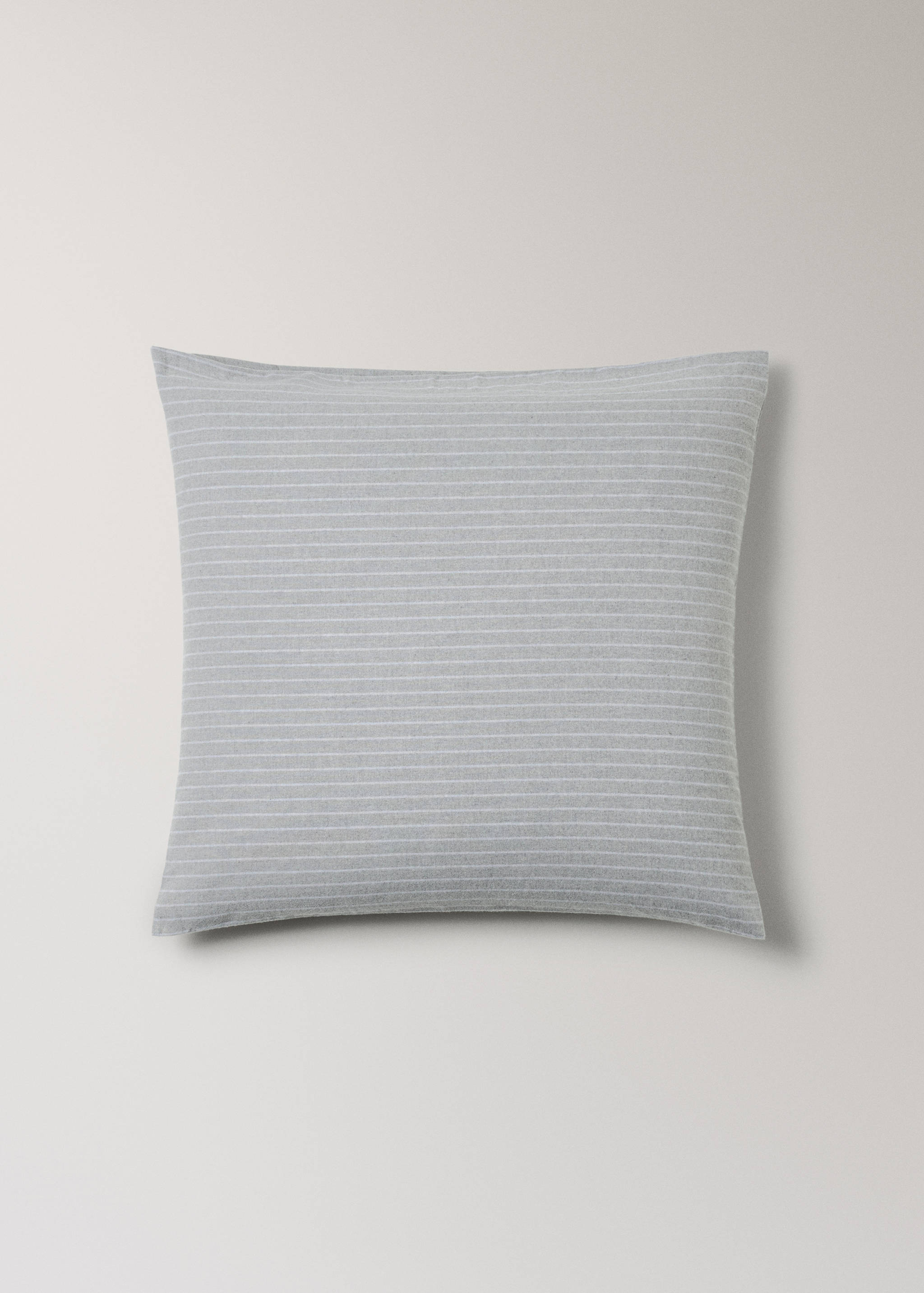 Kissenbezug aus Baumwollflanell mit Melange-Garn und feinen Streifen, 60x60cm - Artikel ohne Model