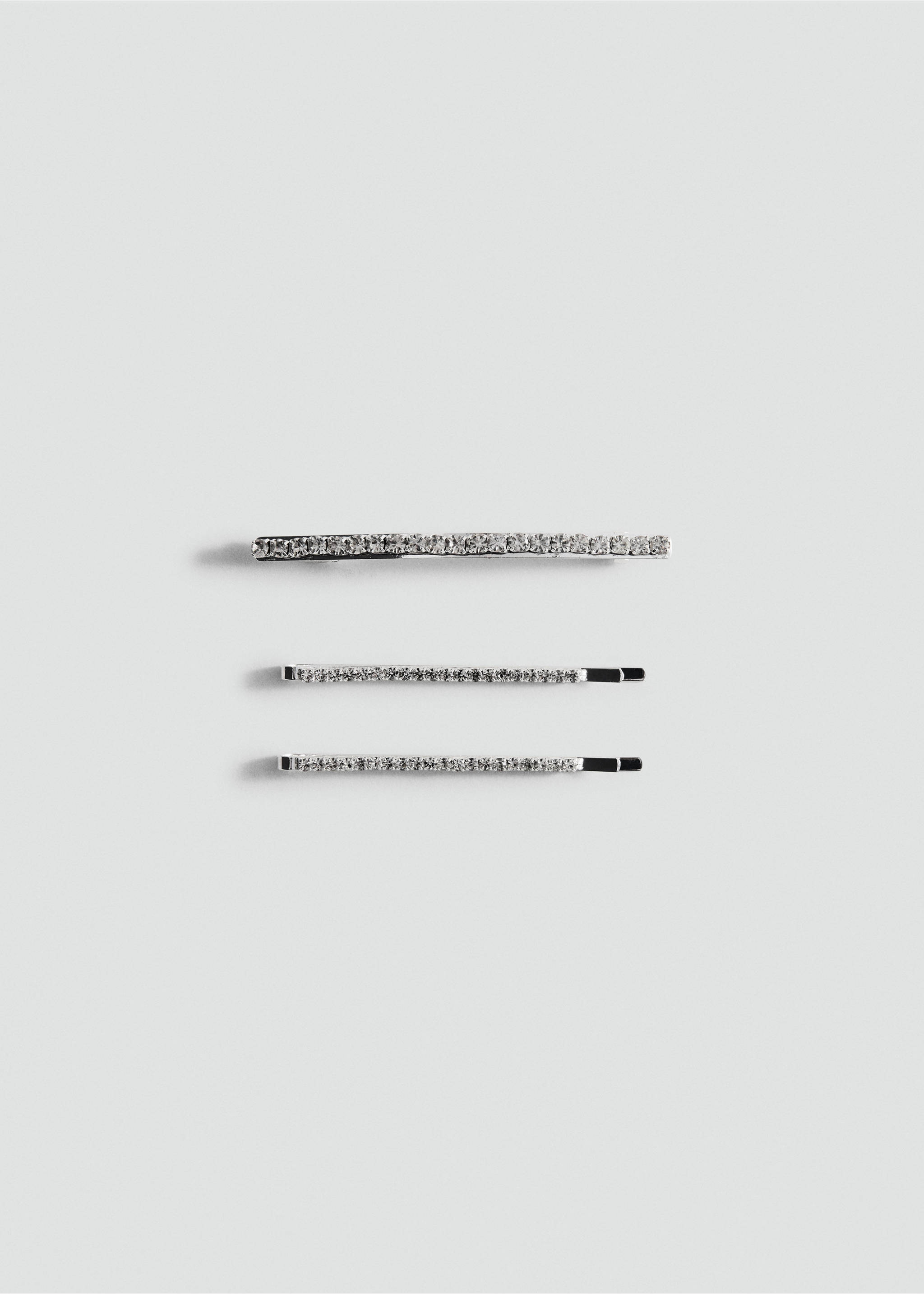 2er-Pack Haarspangen mit Kristallen - Artikel ohne Model, Silber. Ref: 17018294-00.