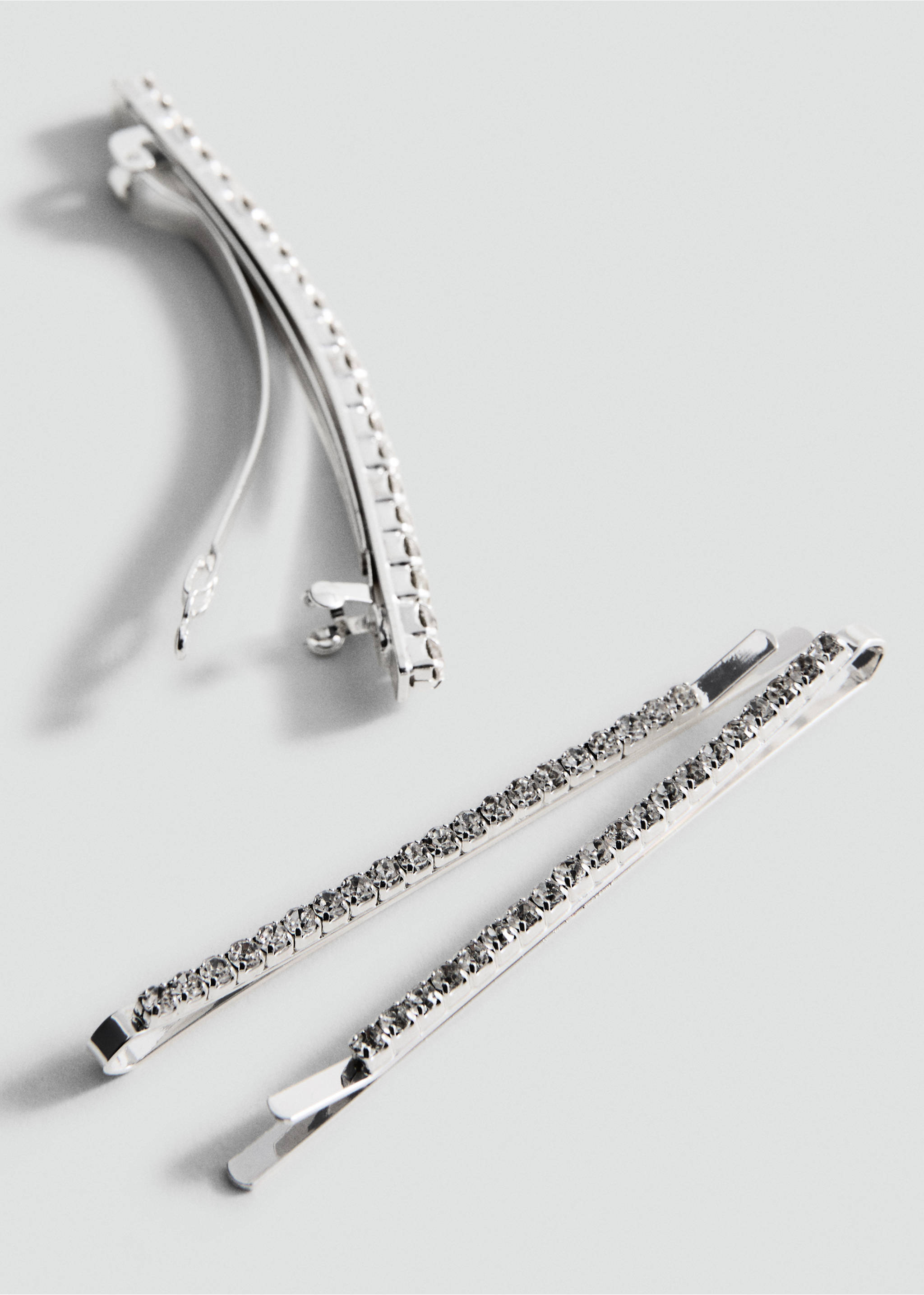 2er-Pack Haarspangen mit Kristallen - Mittlere Ansicht, Silber. Ref: 17018294-00.