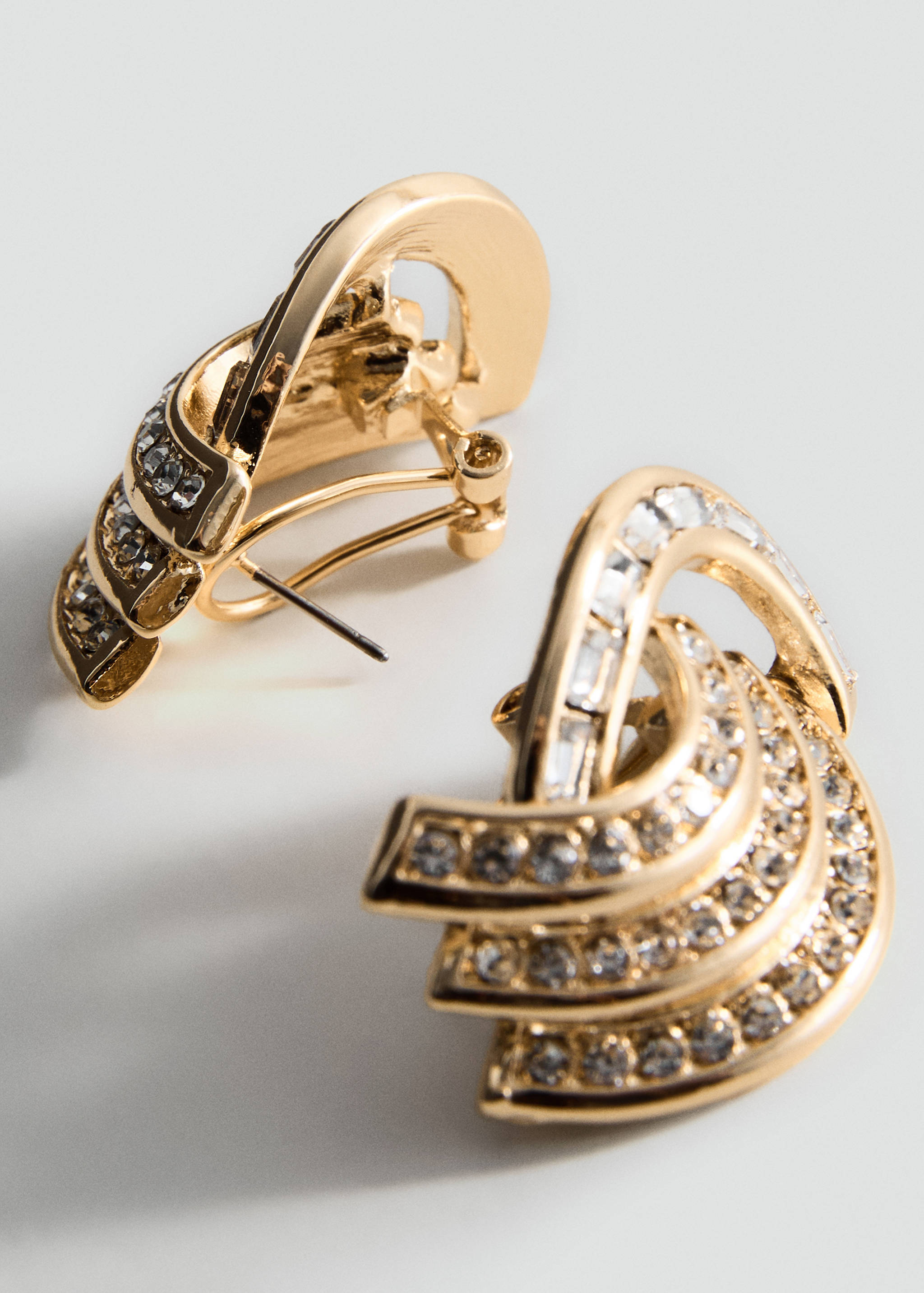 Boucles d'oreilles cristaux combinés - Plan moyen