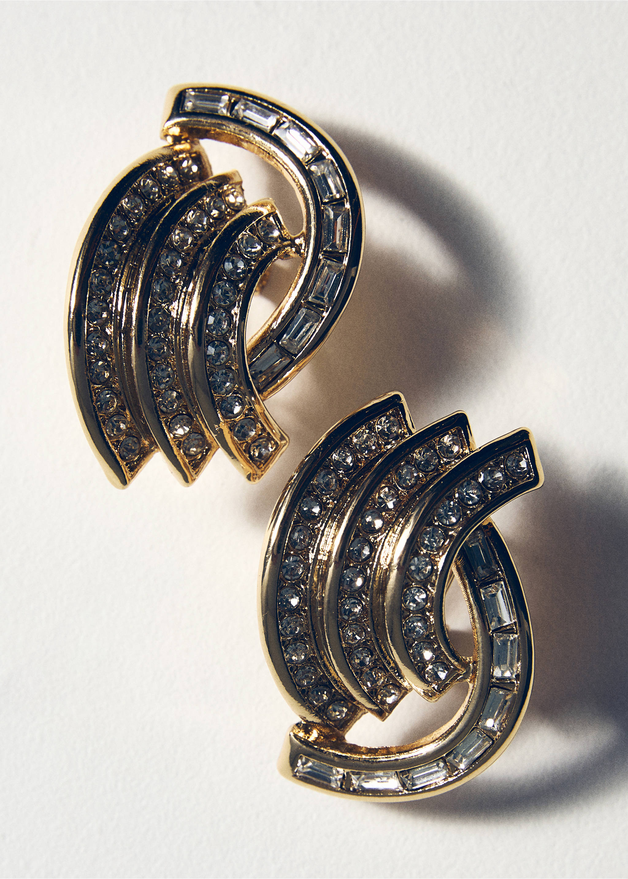 Boucles d'oreilles cristaux combinés - Détail de l'article 1, Or. Ref: 17018642-00.