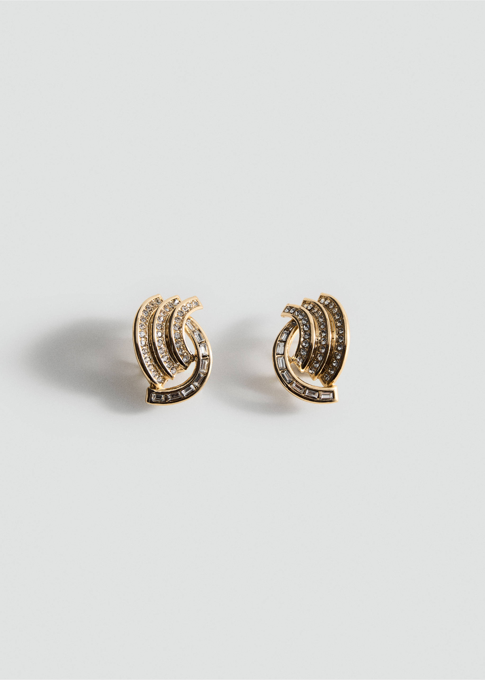Combined crystal earrings - Article without model, Gold. Ref: 17018642-00.