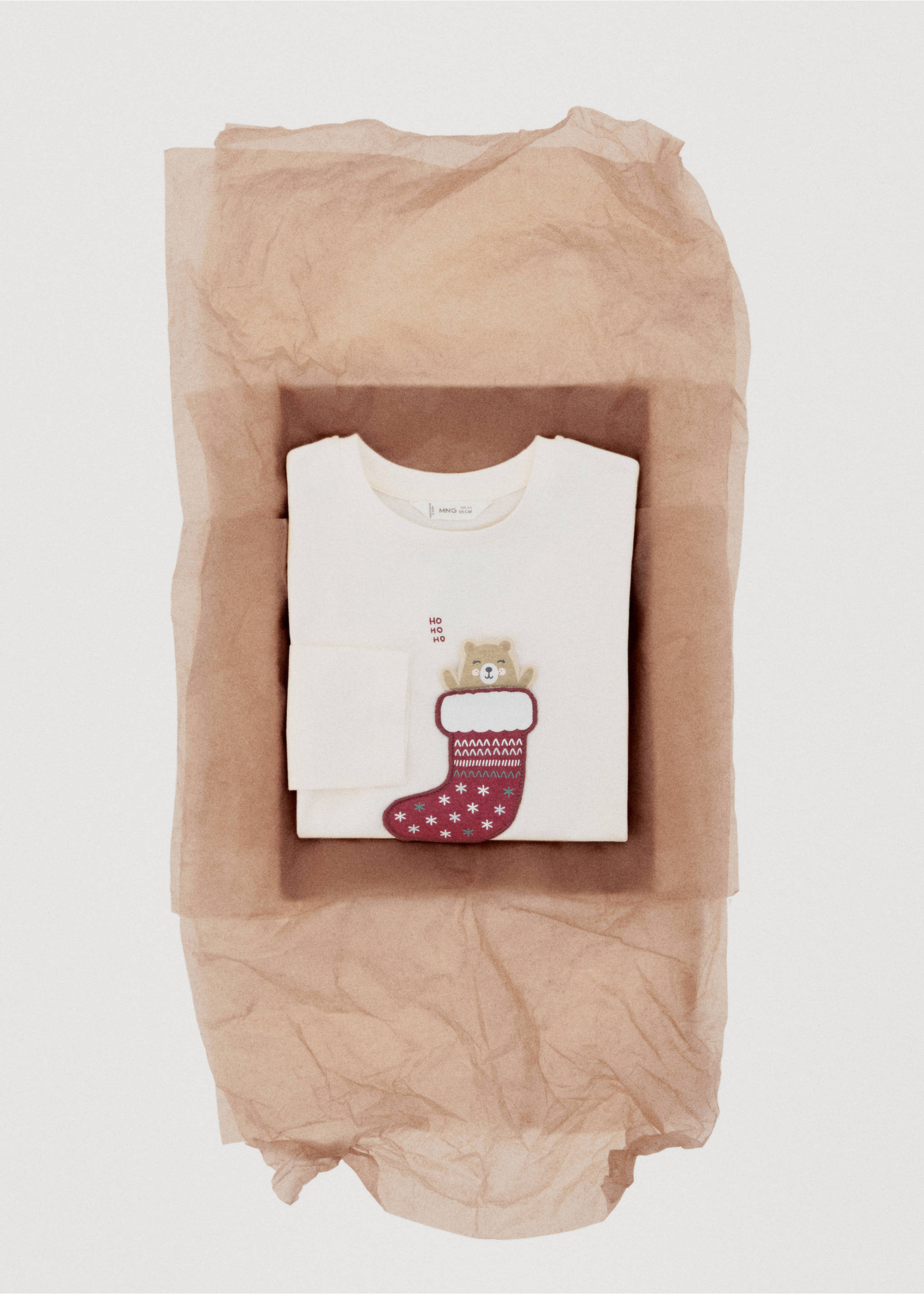 T-shirt coton avec broderie ours - Détail de l'article 7, Écru. Ref: 17019098-00.