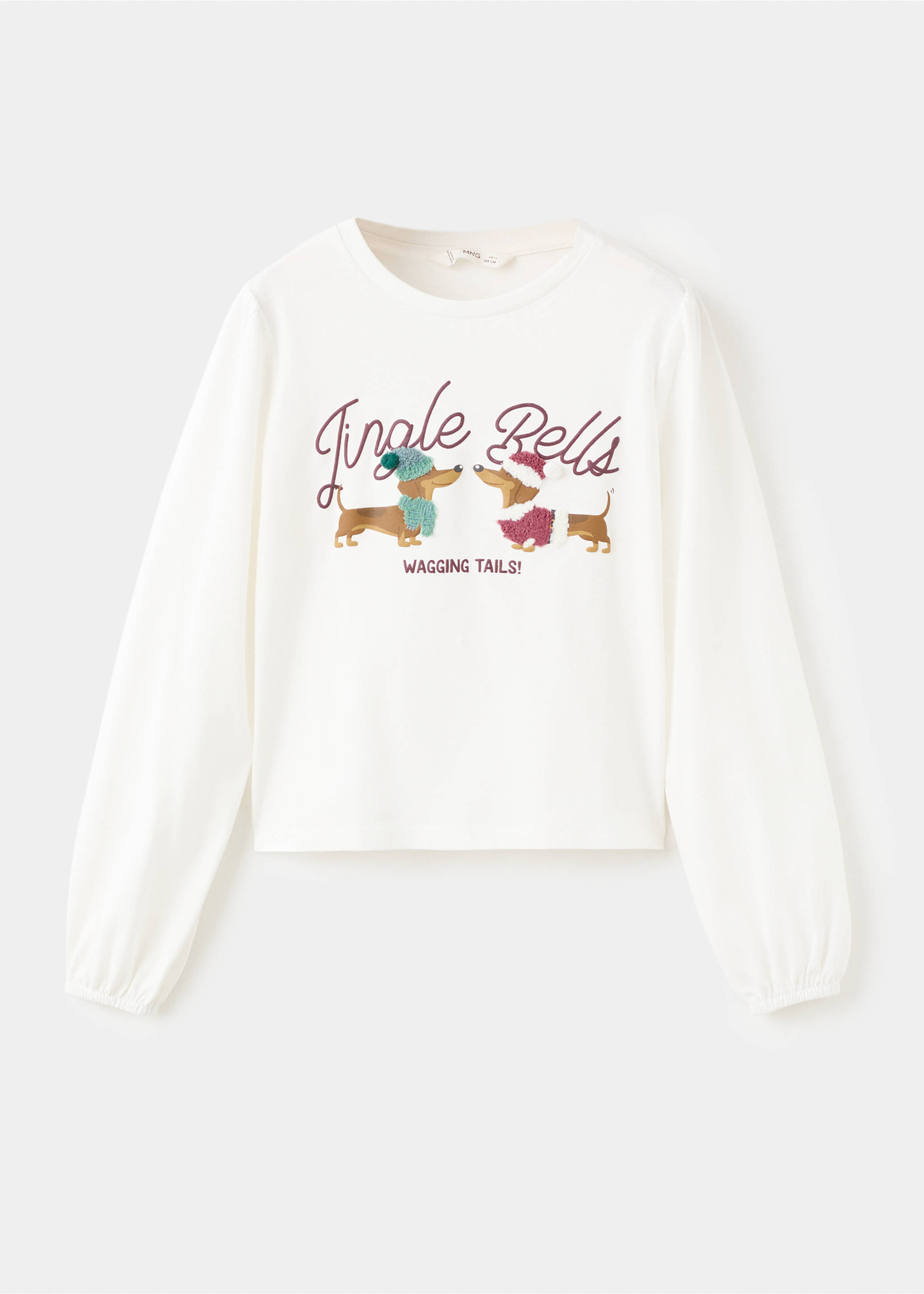 Christmas-print t-shirt - Article without model, Off White. Ref: 17019099-00.