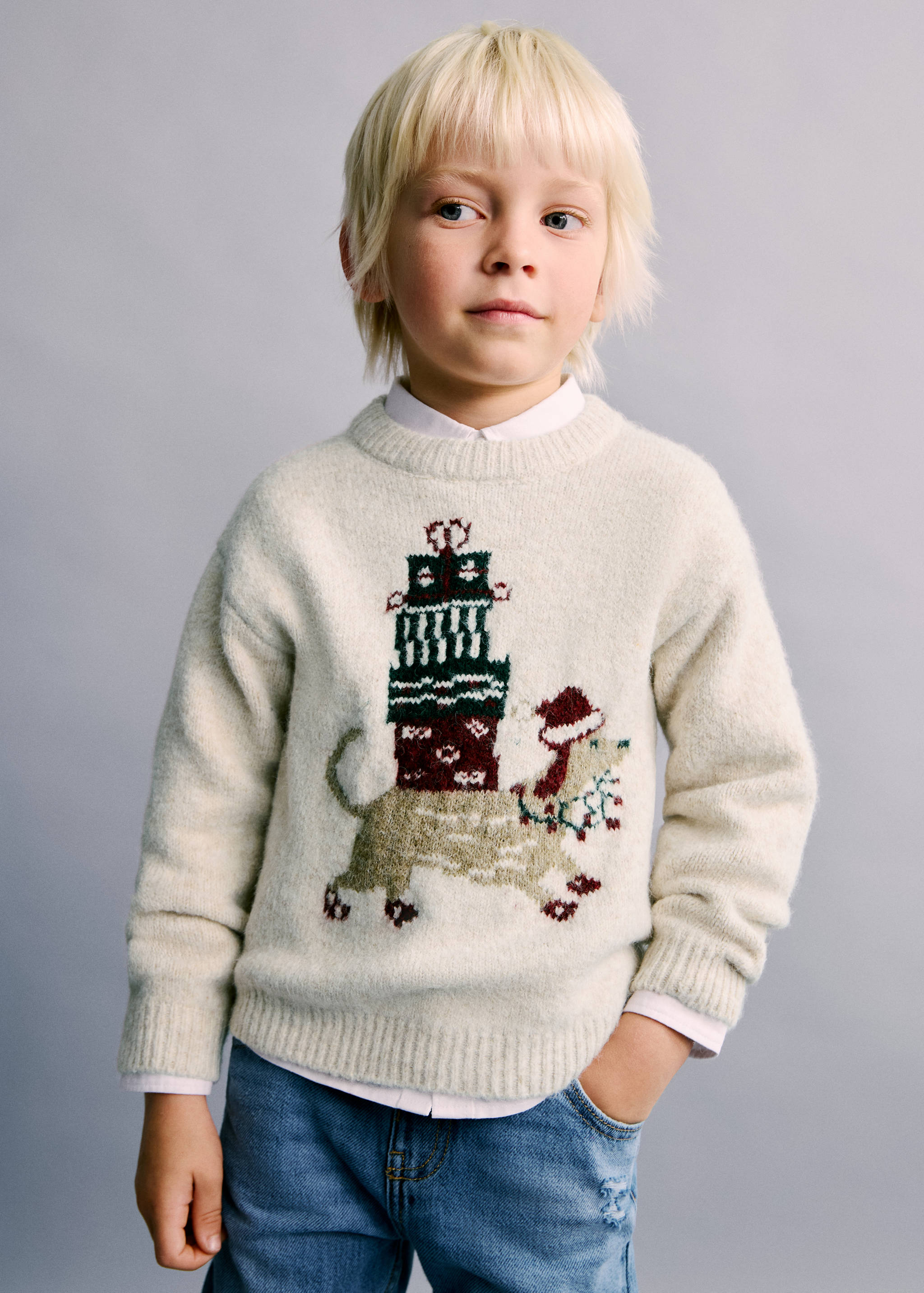 Pull-over brodé Noël - Plan général
