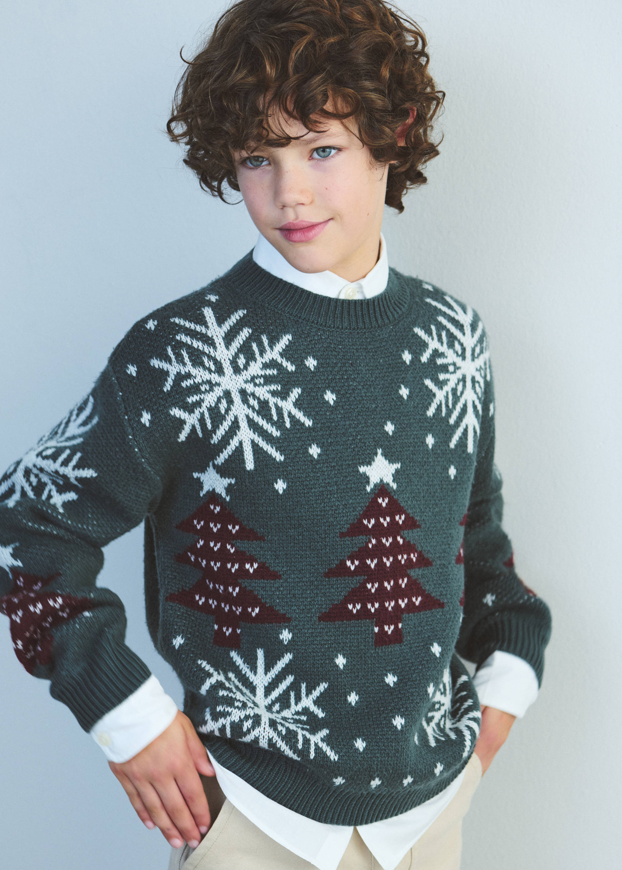 Christmas-print knitted sweater - Details of the article 3