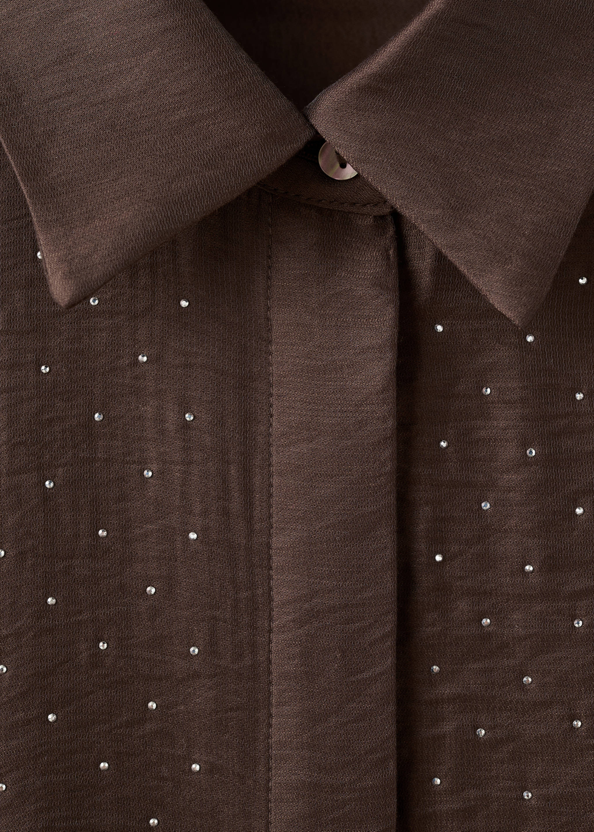 Satin shirt with rhinestones - Details of the article 8