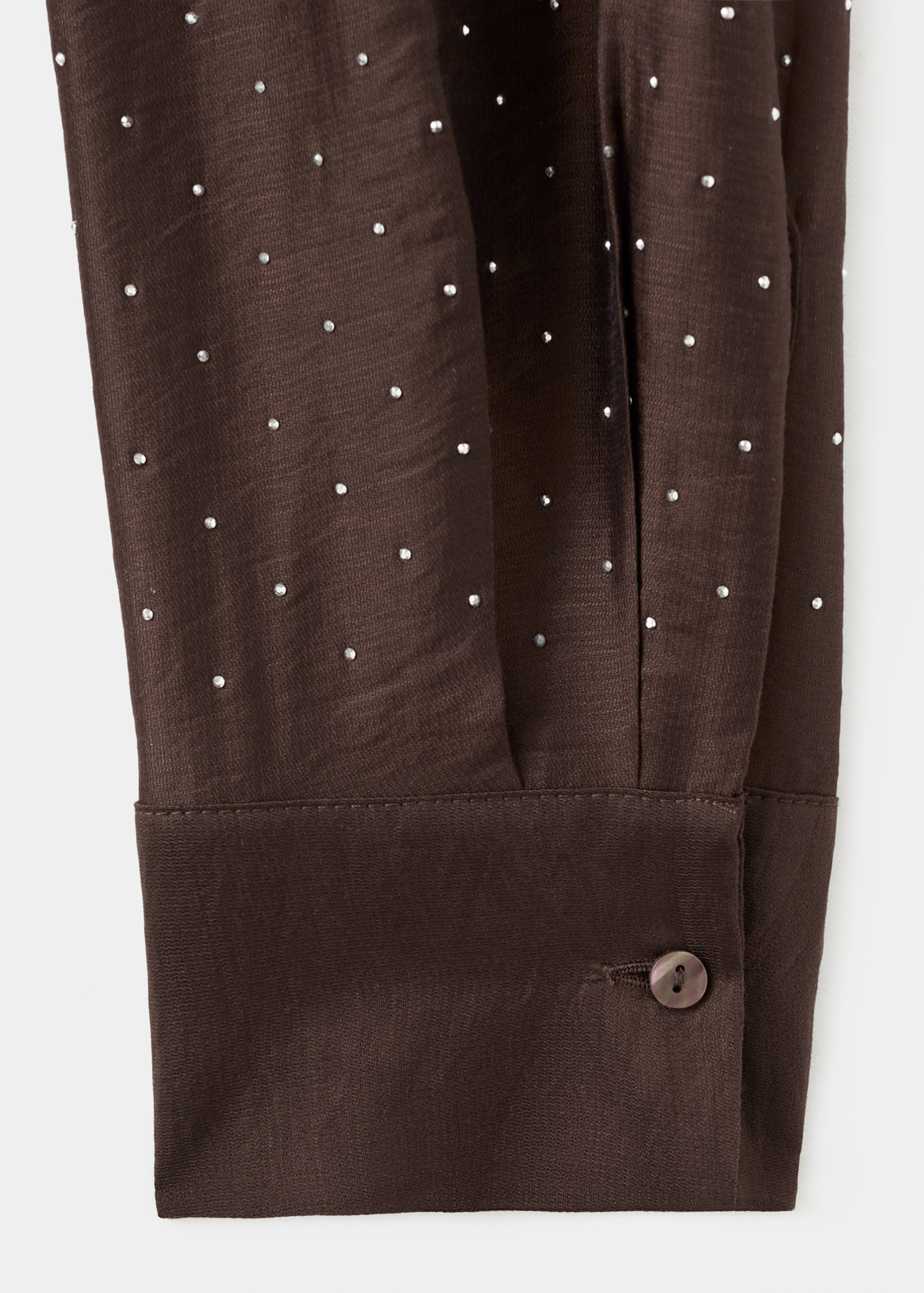 Satin shirt with rhinestones - Details of the article 0