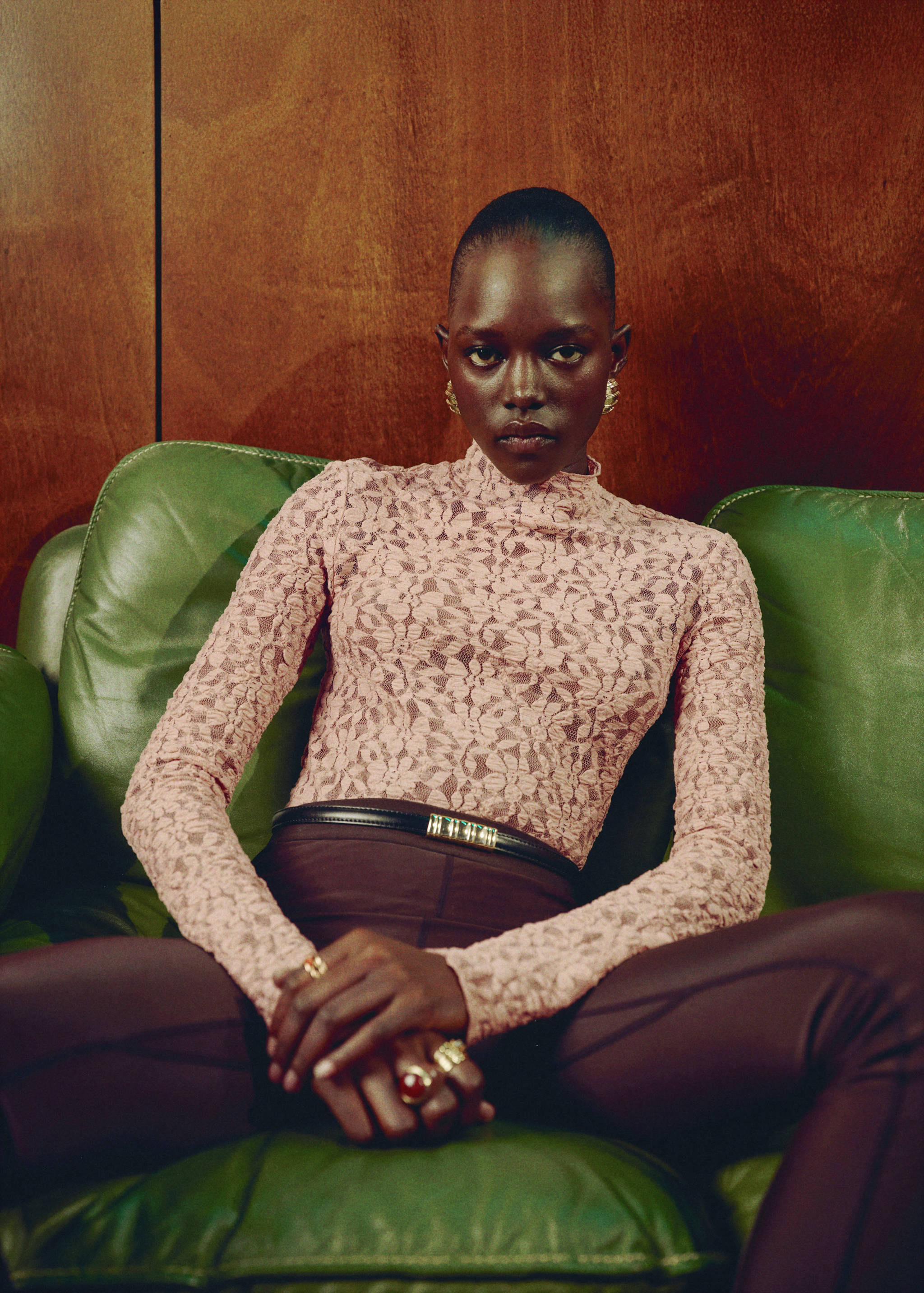 Lace t-shirt with perkins neck - Details of the article 3