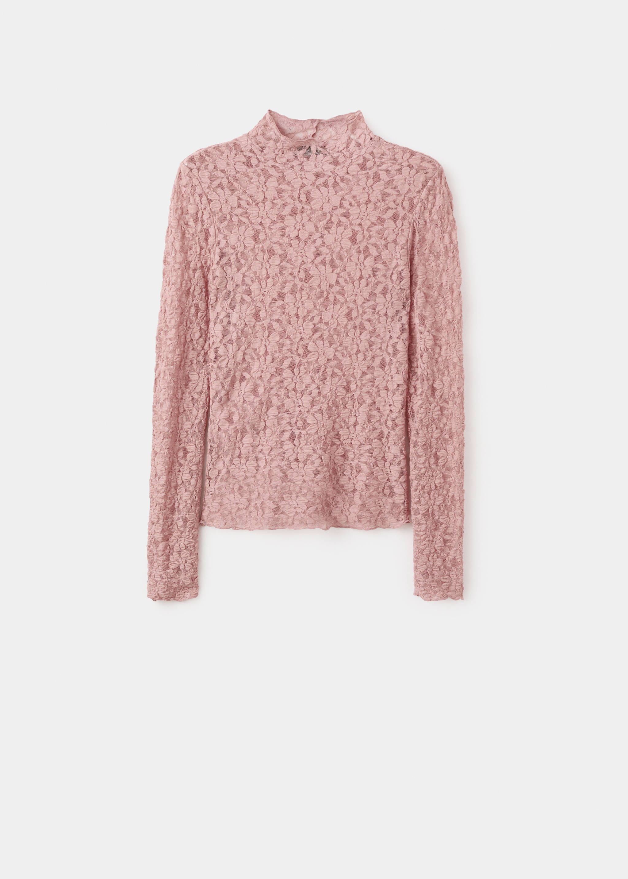 Lace t-shirt with perkins neck - Article without model