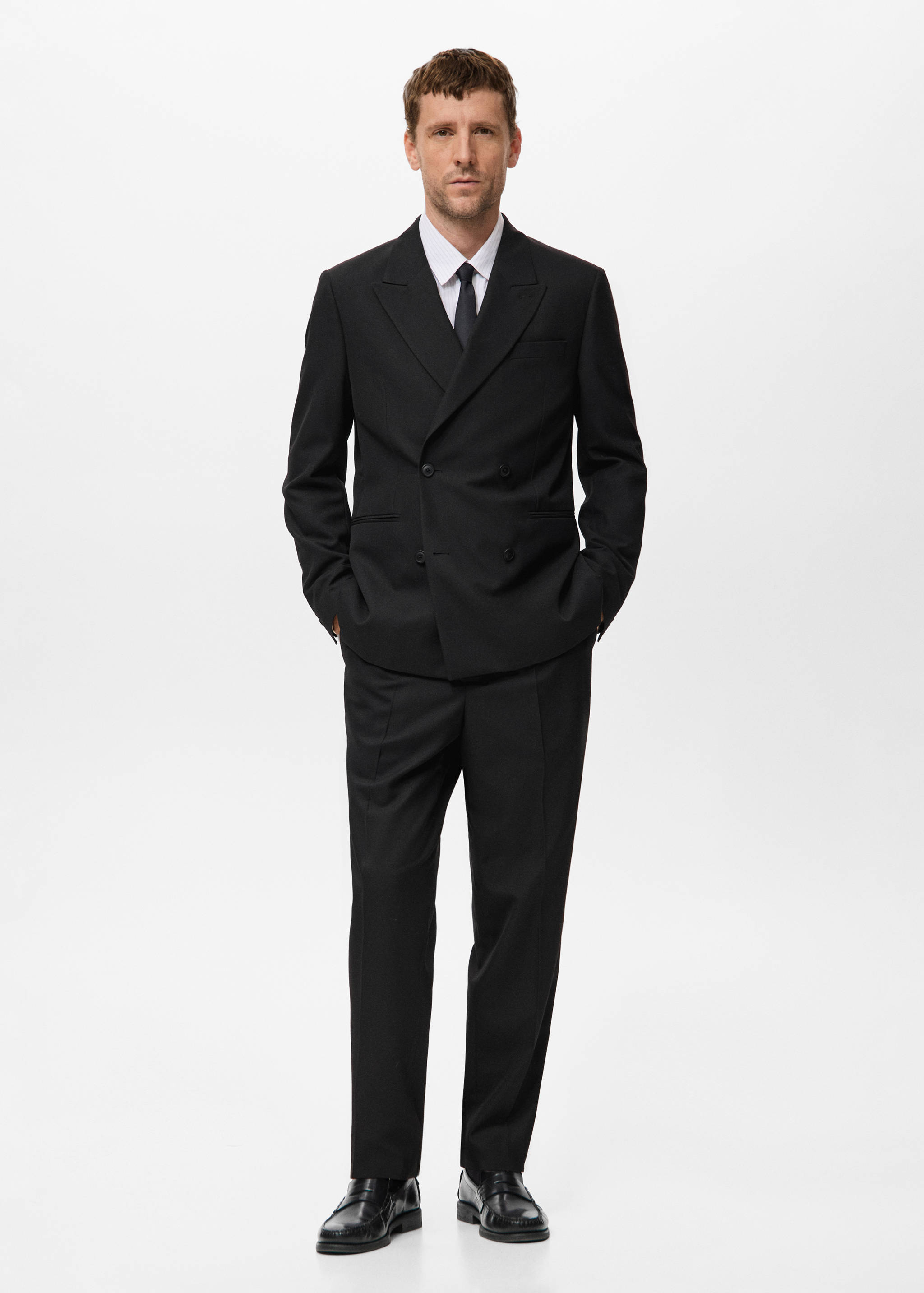 Veste de costume croisée regular-fit - Plan général
