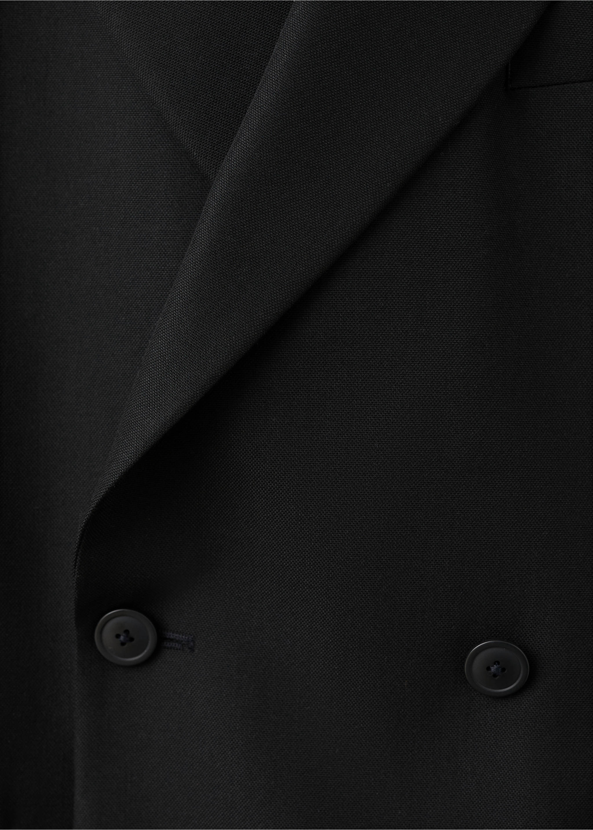 Veste de costume croisée regular-fit - Détail de l'article 8, Noir. Ref: 17019606-00.