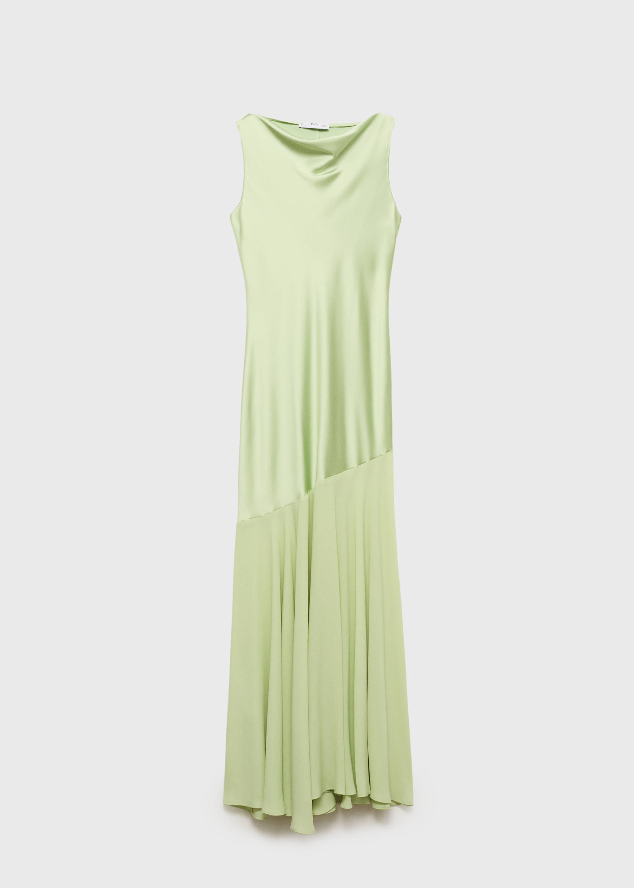 Combined dress with asymmetrical cut - Article without model, Green. Ref: 17021127-00.