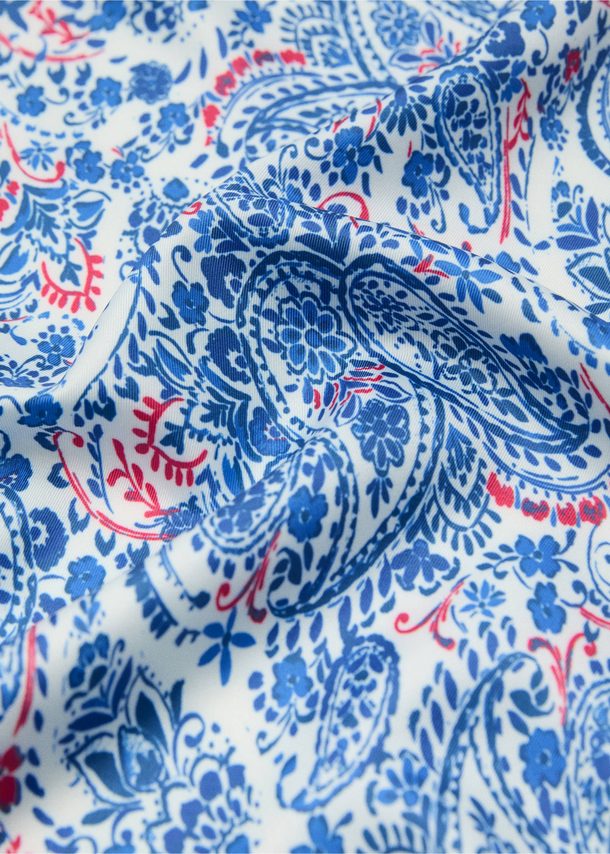 Paisley print scarf - Medium plane, Blue. Ref: 17021134-00.