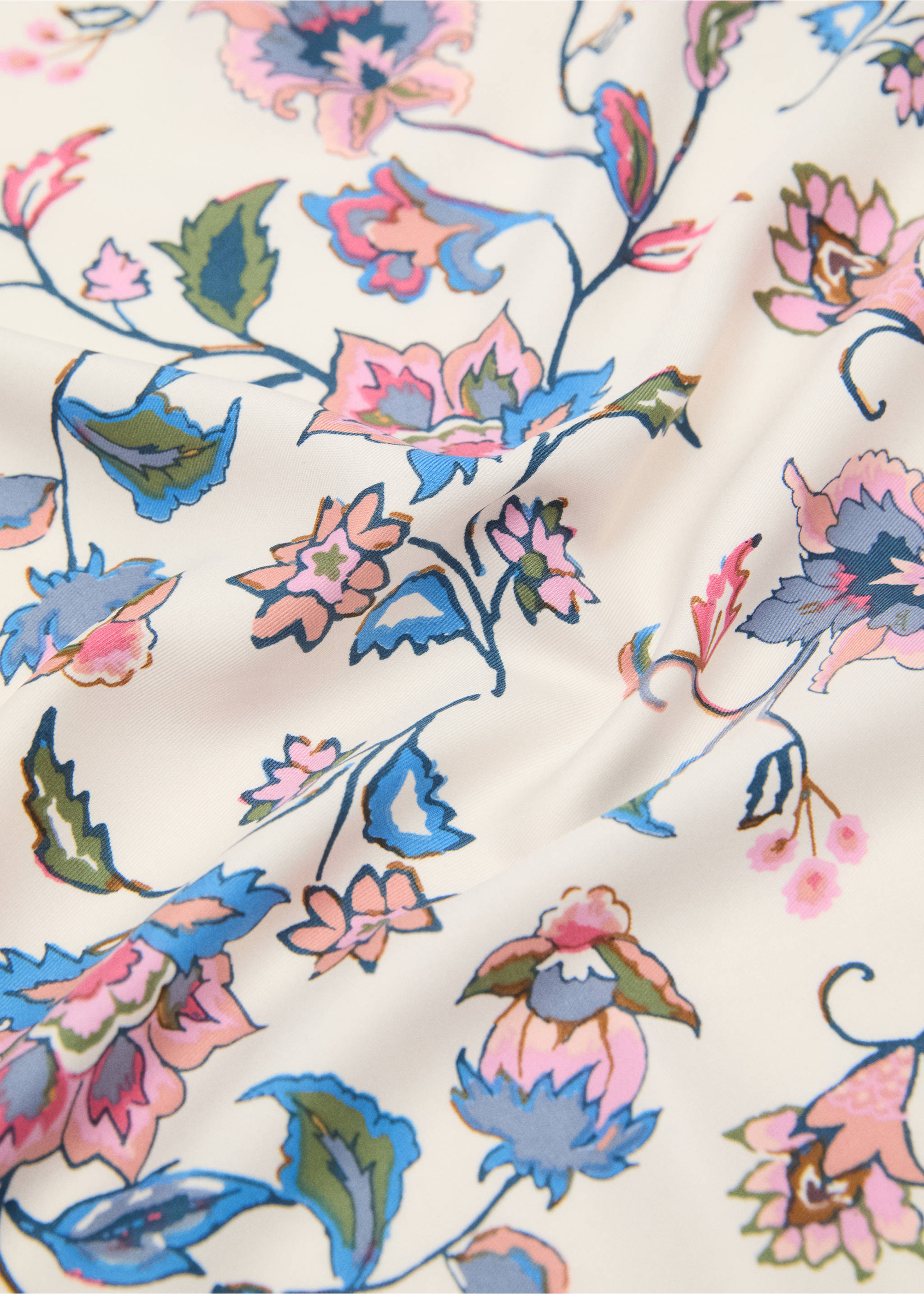 Floral scarf - Medium plane, Ecru. Ref: 17021135-00.