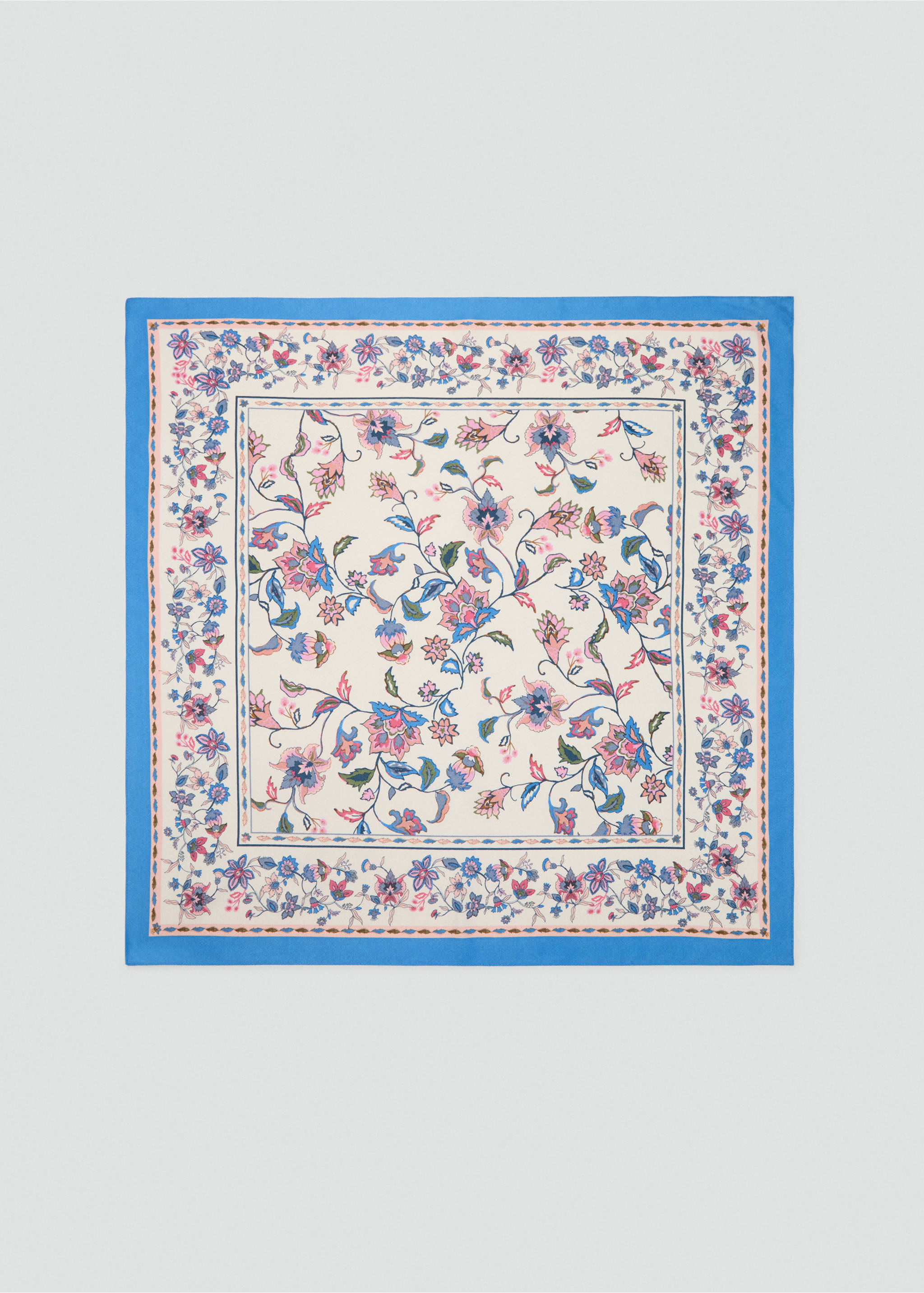 Floral scarf - Article without model, Ecru. Ref: 17021135-00.