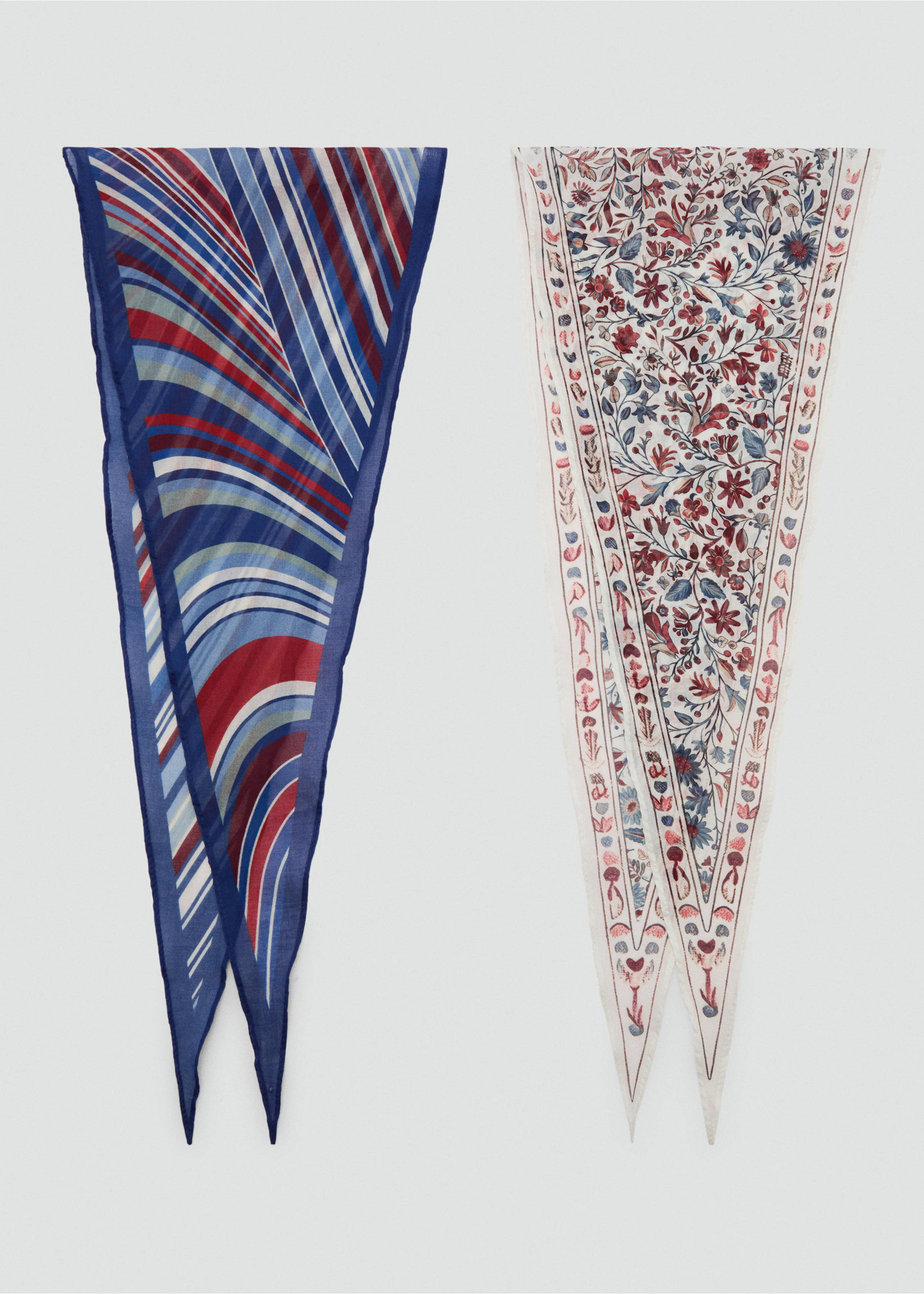 Set of 2 printed handkerchiefs - Article without model, Ecru. Ref: 17021137-00.