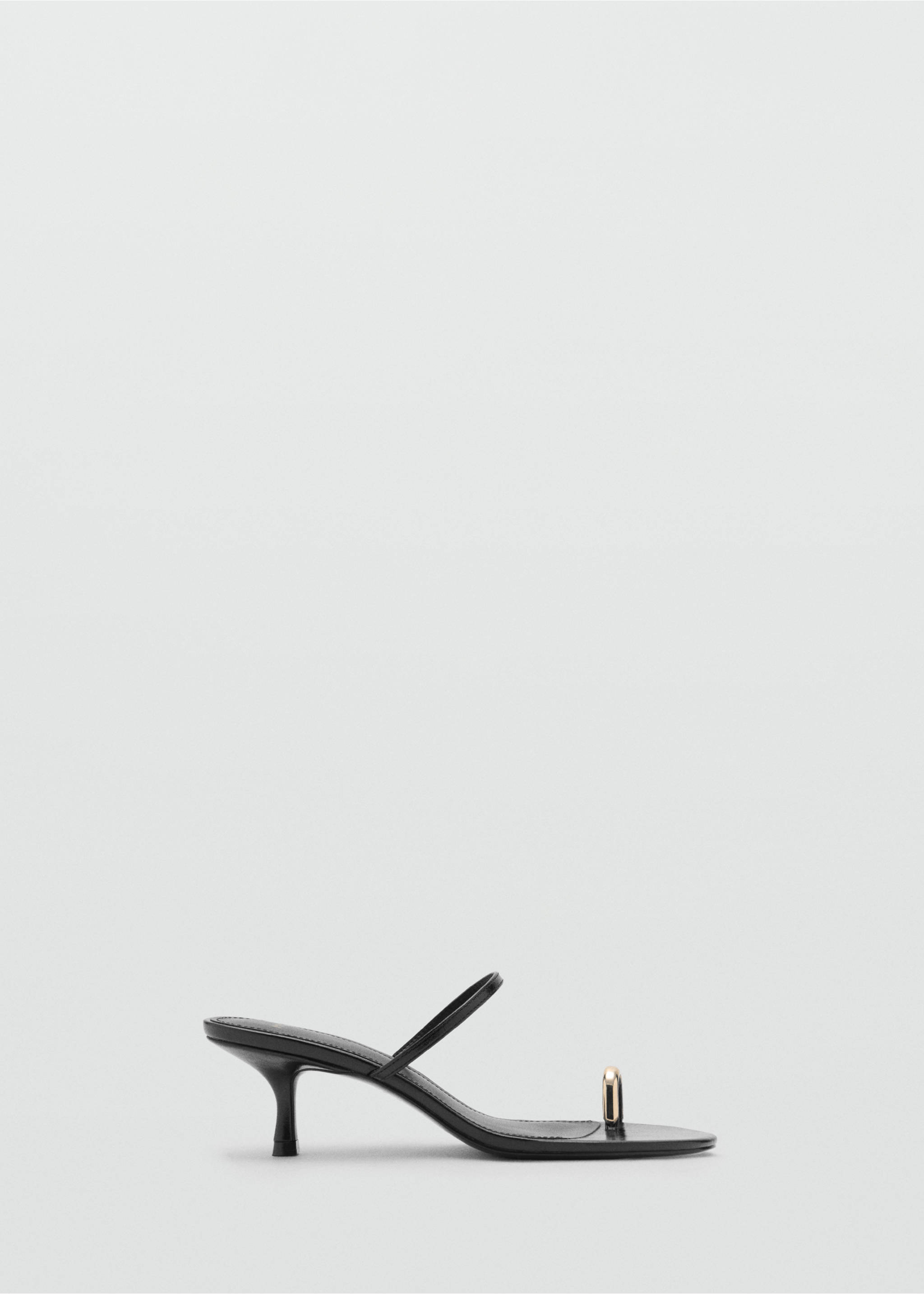 Heeled sandals with metallic detail - Article without model, Black. Ref: 17021142-00.