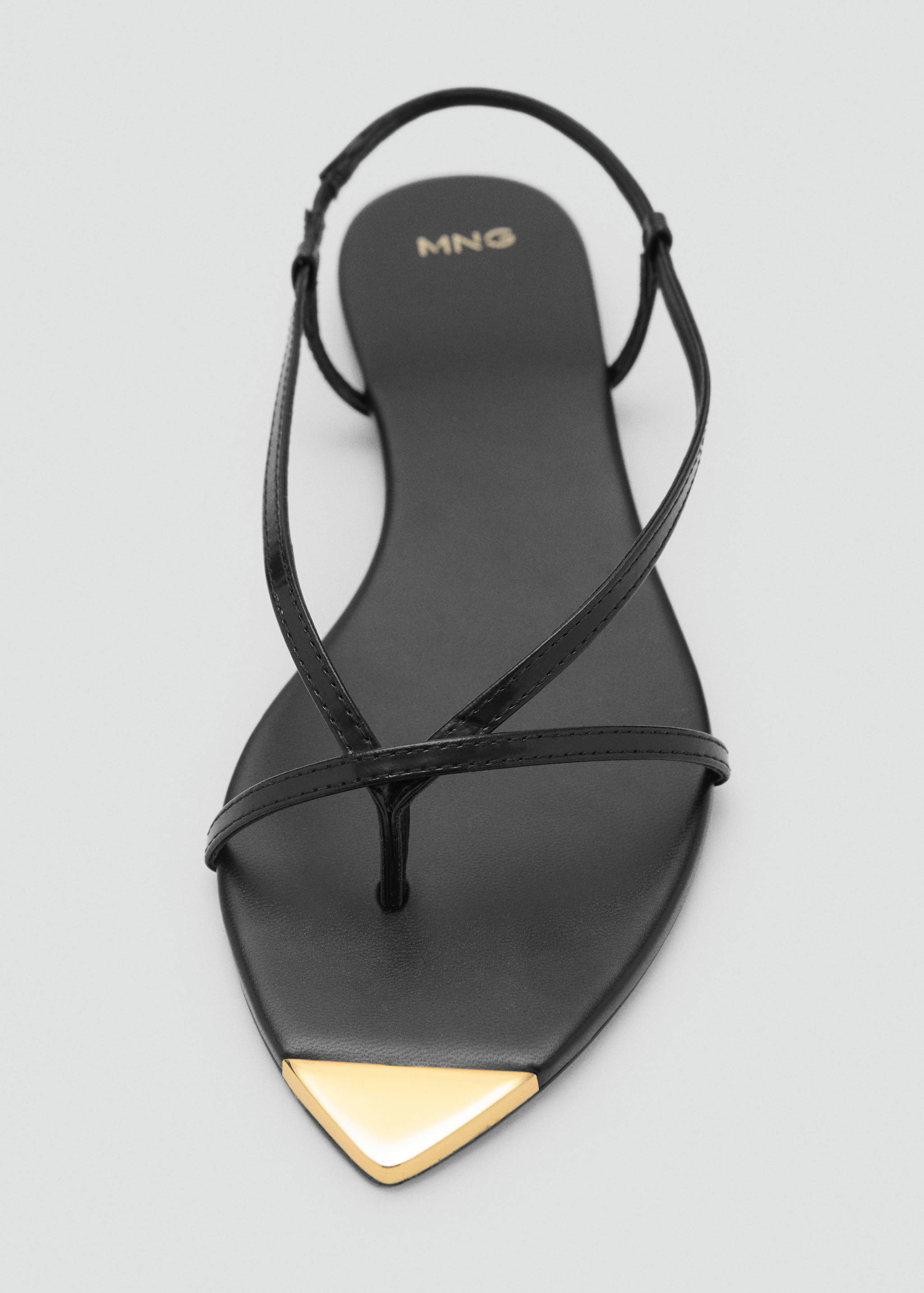 Riemchensandalen aus Leder mit kontrastierender Zehenpartie - Detail des Artikels 3