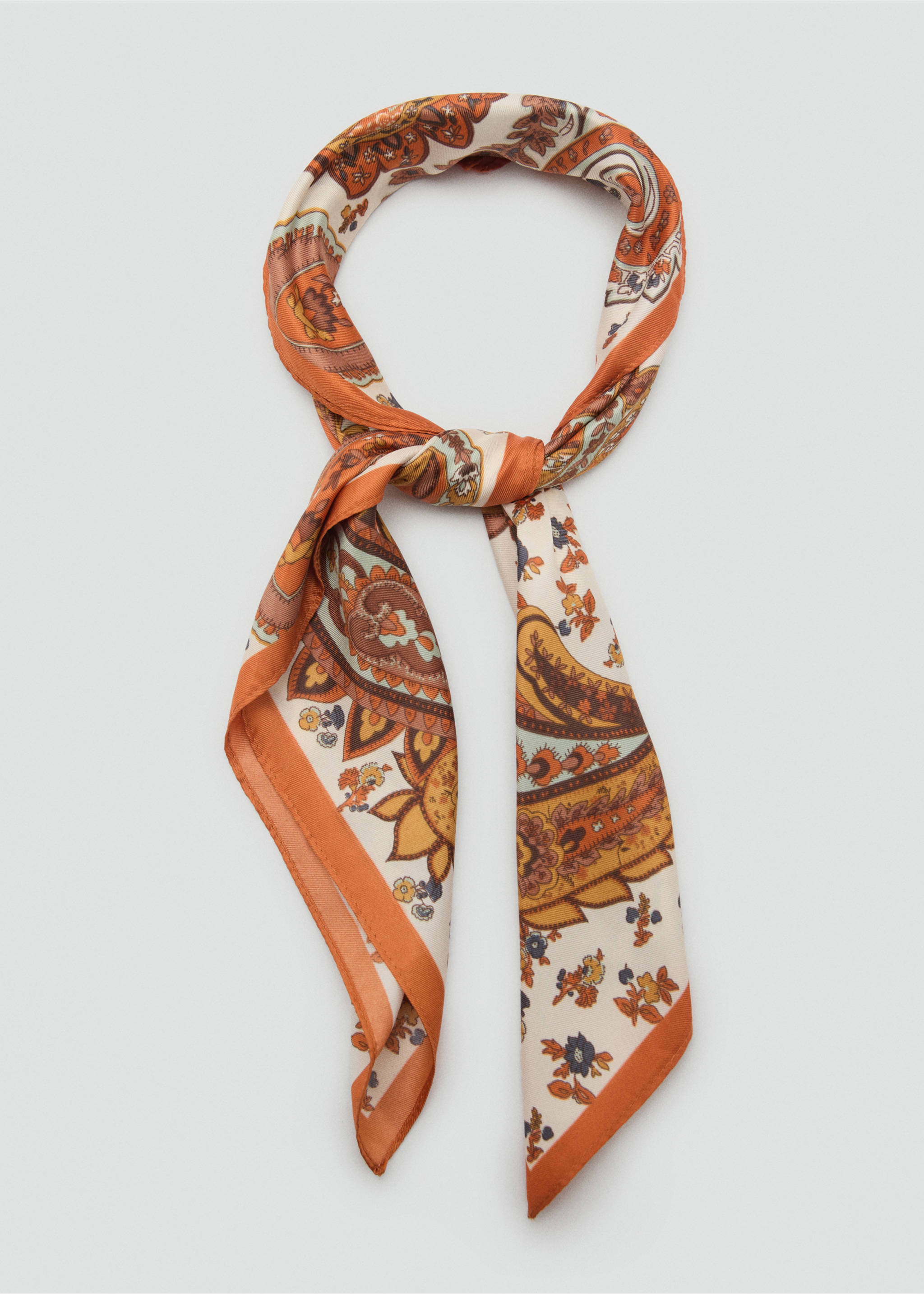 Paisley Satin Tuch - Detail des Artikels 1, Orange. Ref: 17021153-00.