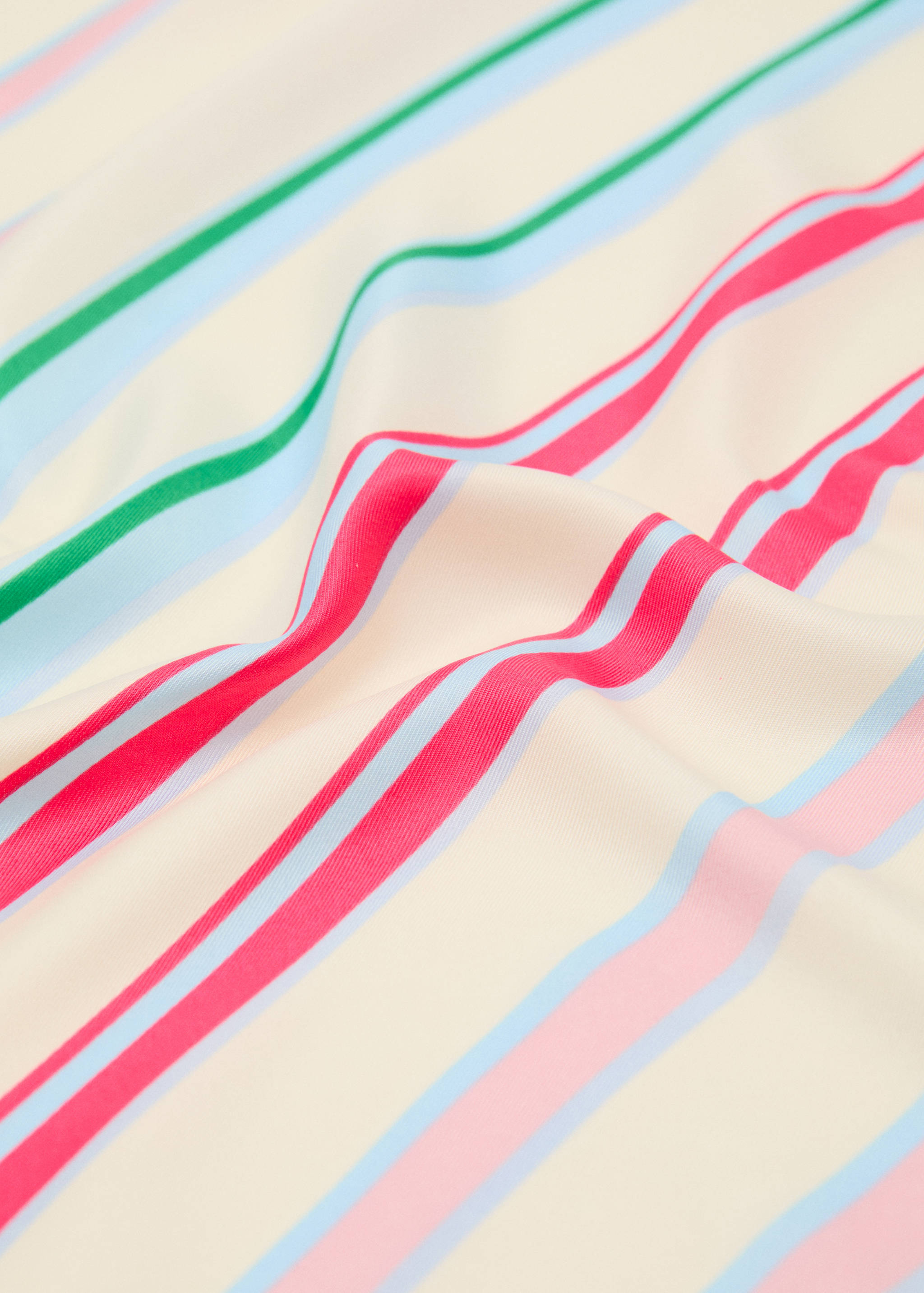 Combined striped printed scarf - Medium plane