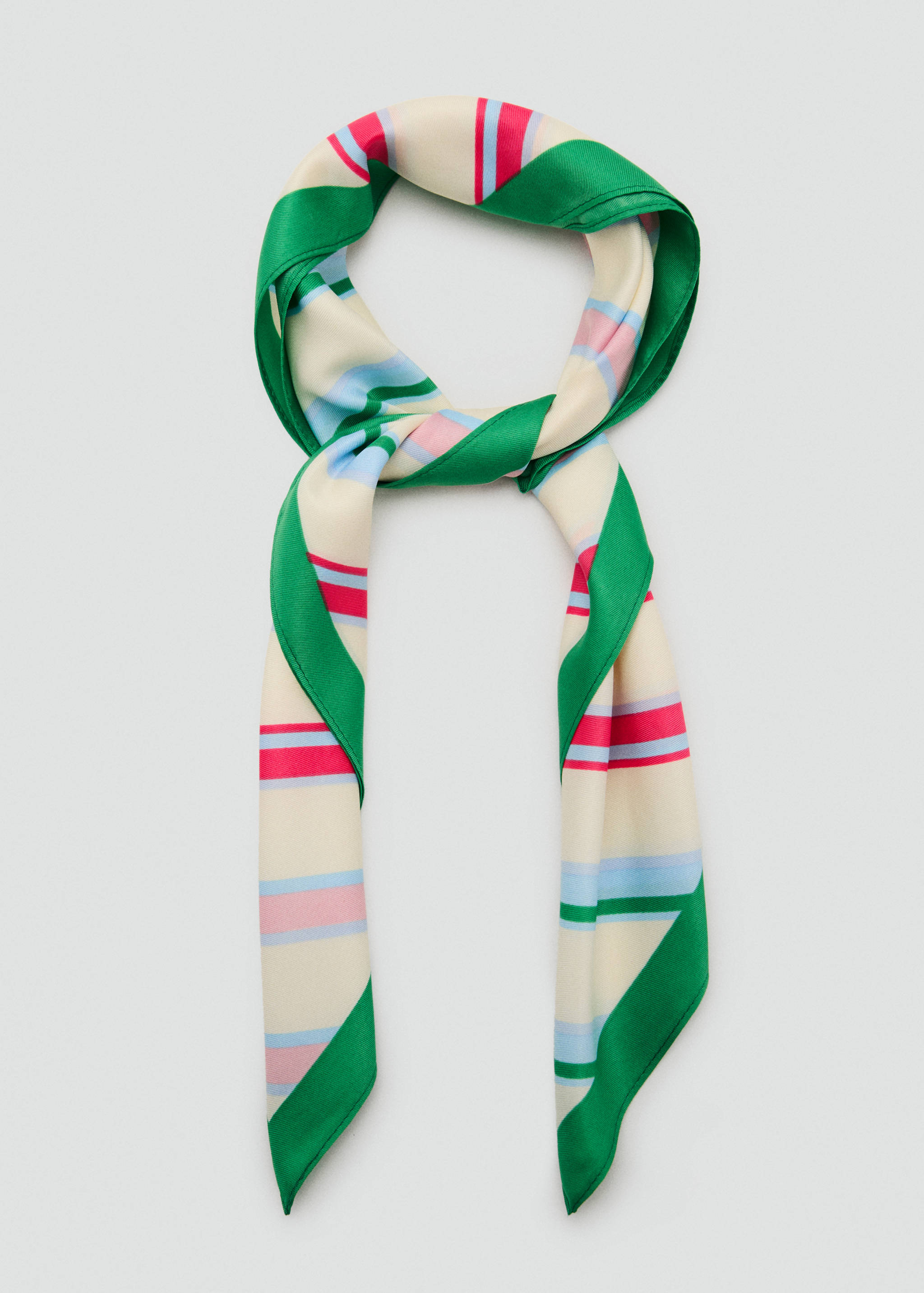 Combined striped printed scarf - Details of the article 1