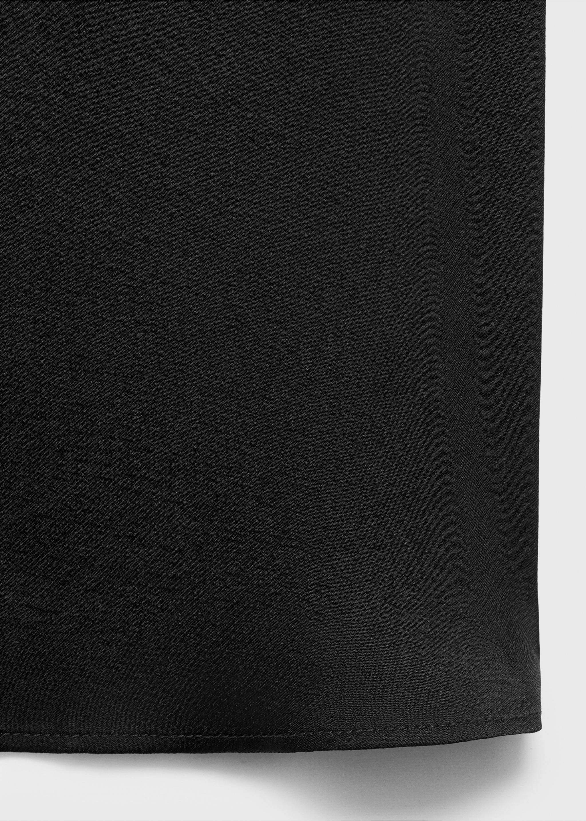 Short-sleeved satin shirt - Details of the article 0, Black. Ref: 17021156-00.